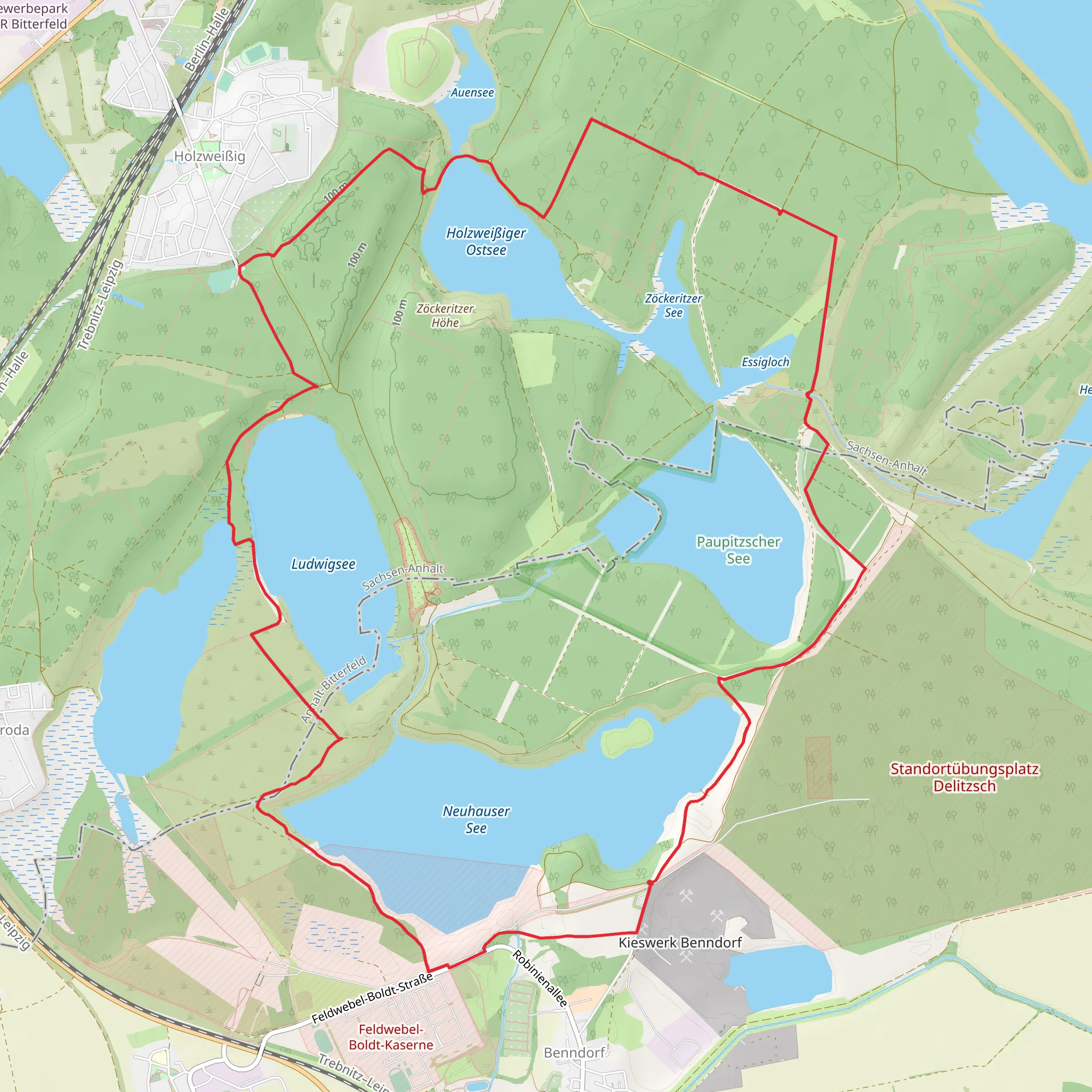 NSG Paupitzscher See Loop - Bitterfeldwolfen mobile static map