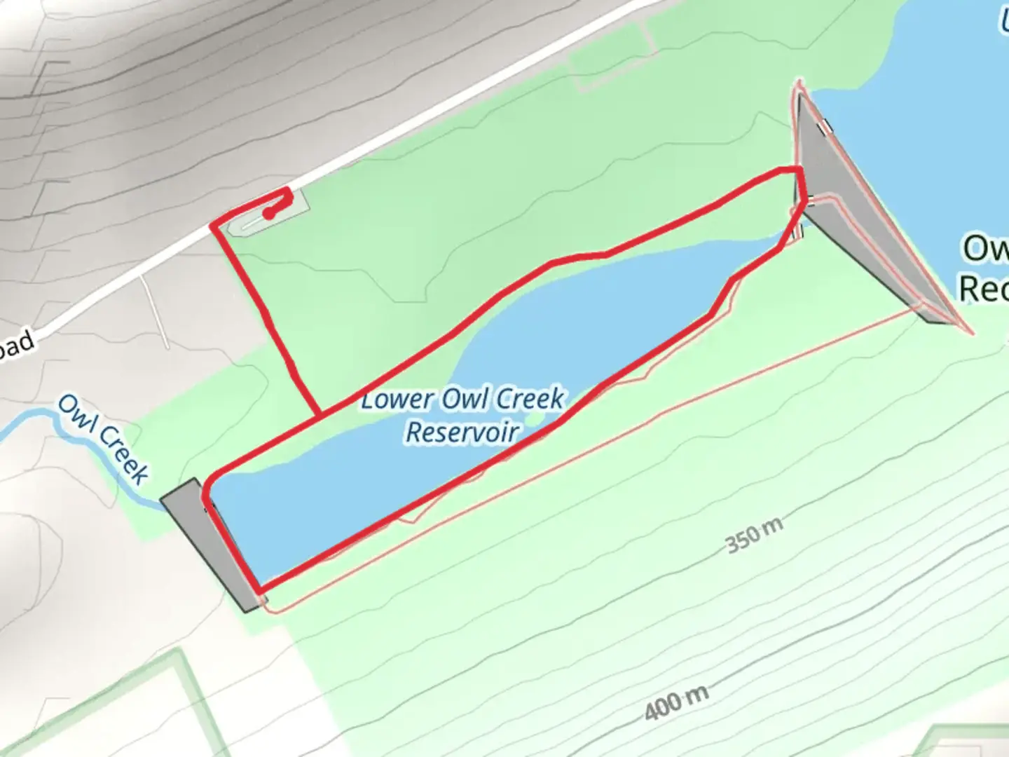 An image depicting the trail Lower Owl Creek Reservoir Loop and its surrounding area.