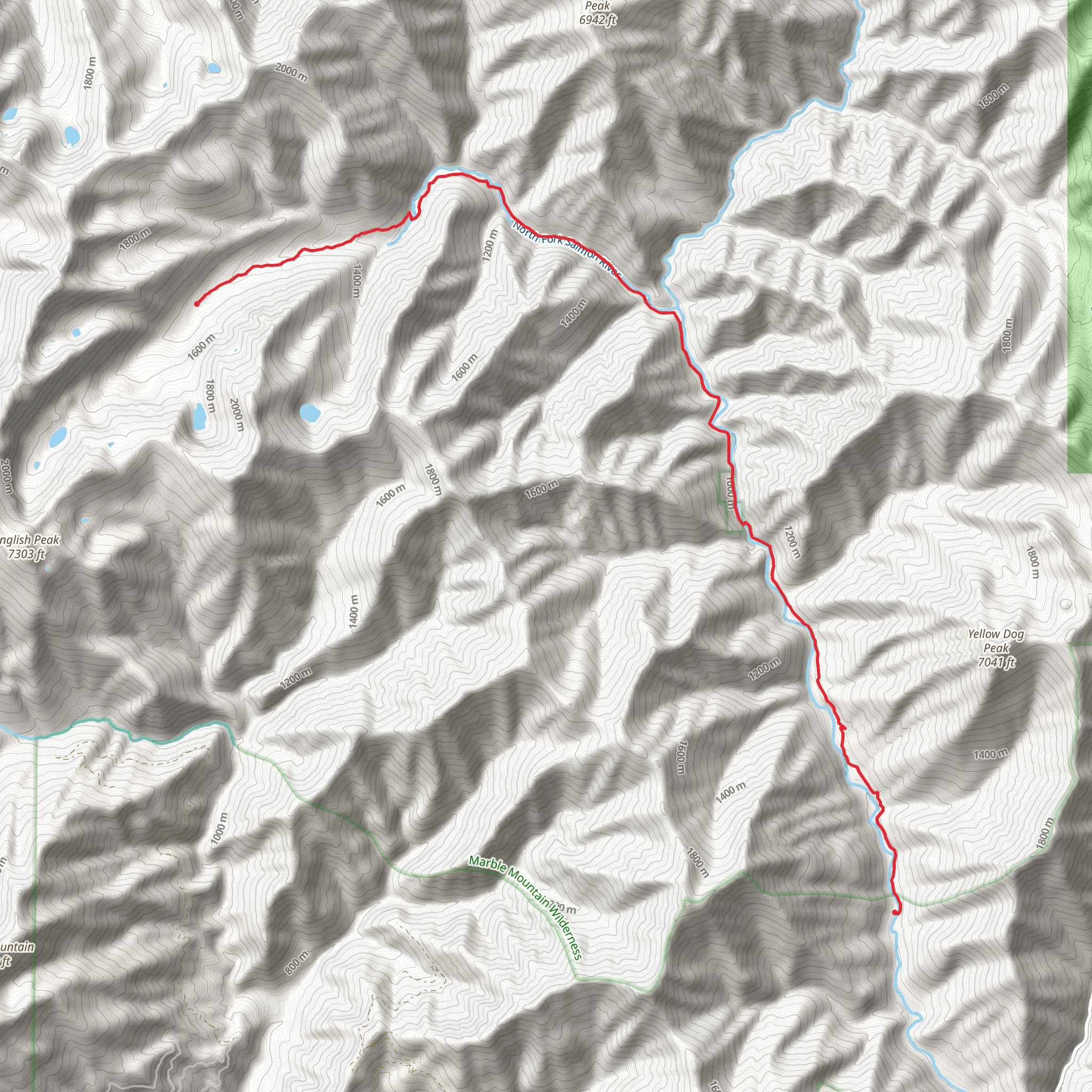 North Fork Salmon Trail - Mule Bridge Campground mobile static map
