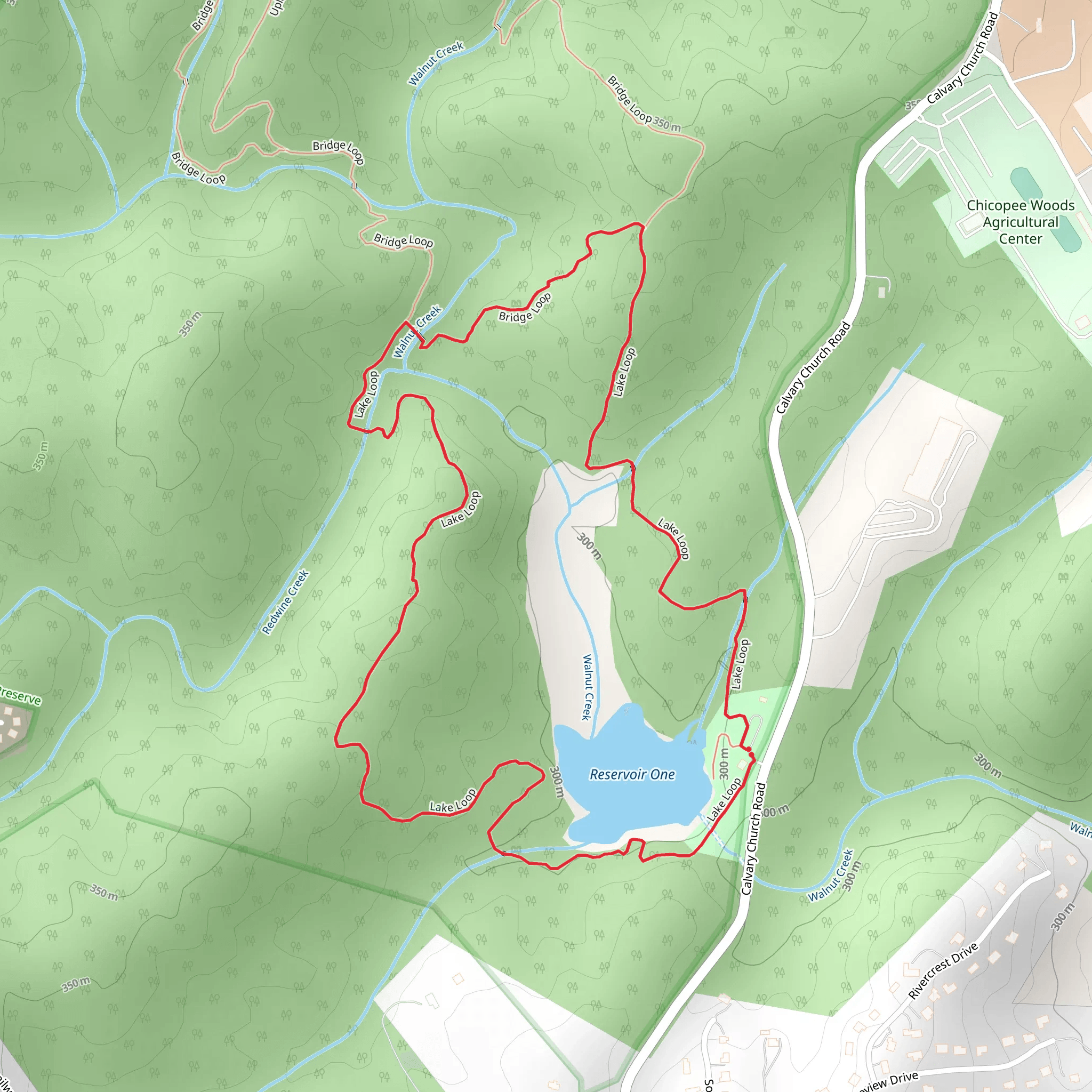 Reservoir One and Walnut Creek Loop mobile static map