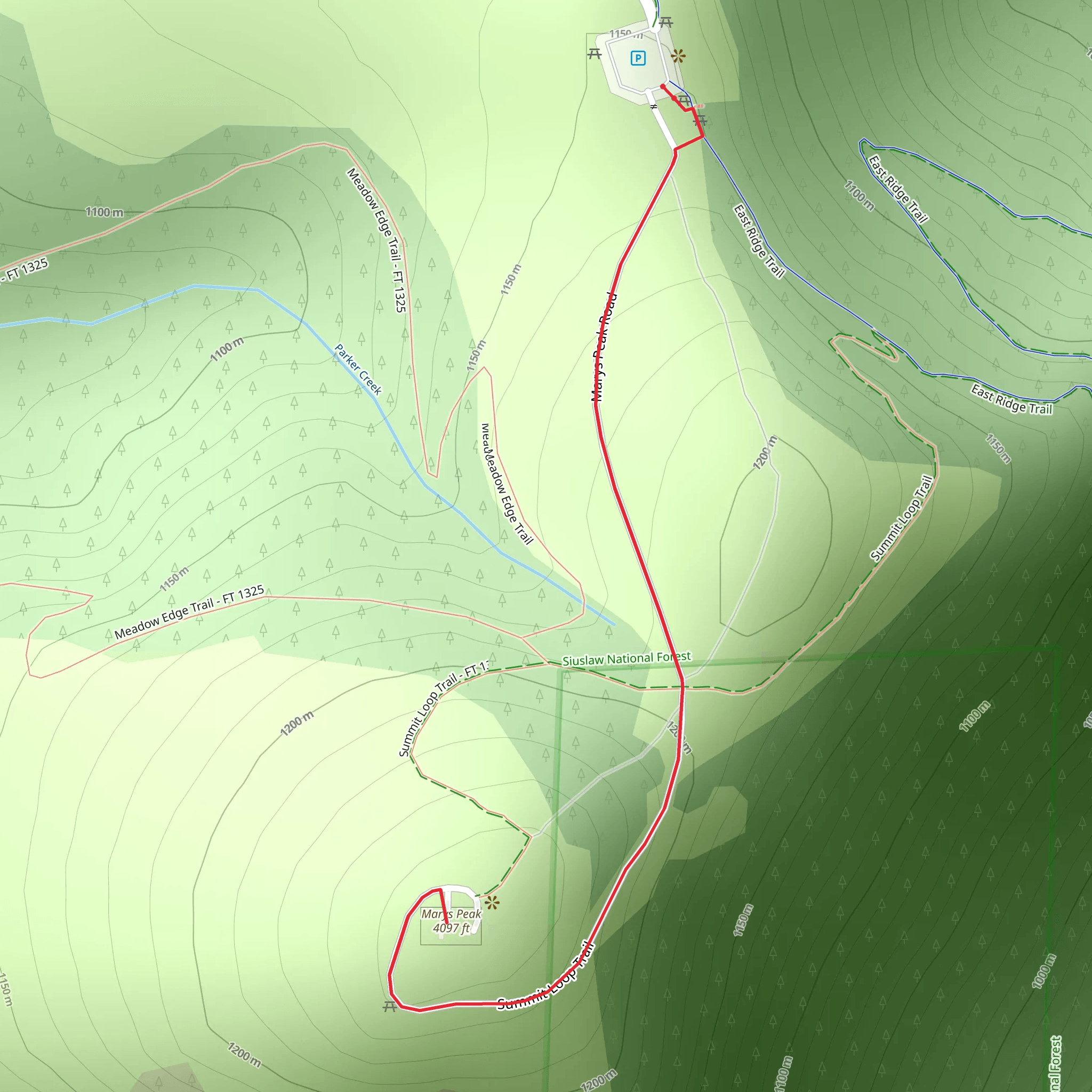 Marys Peak - Marys Peak Road mobile static map