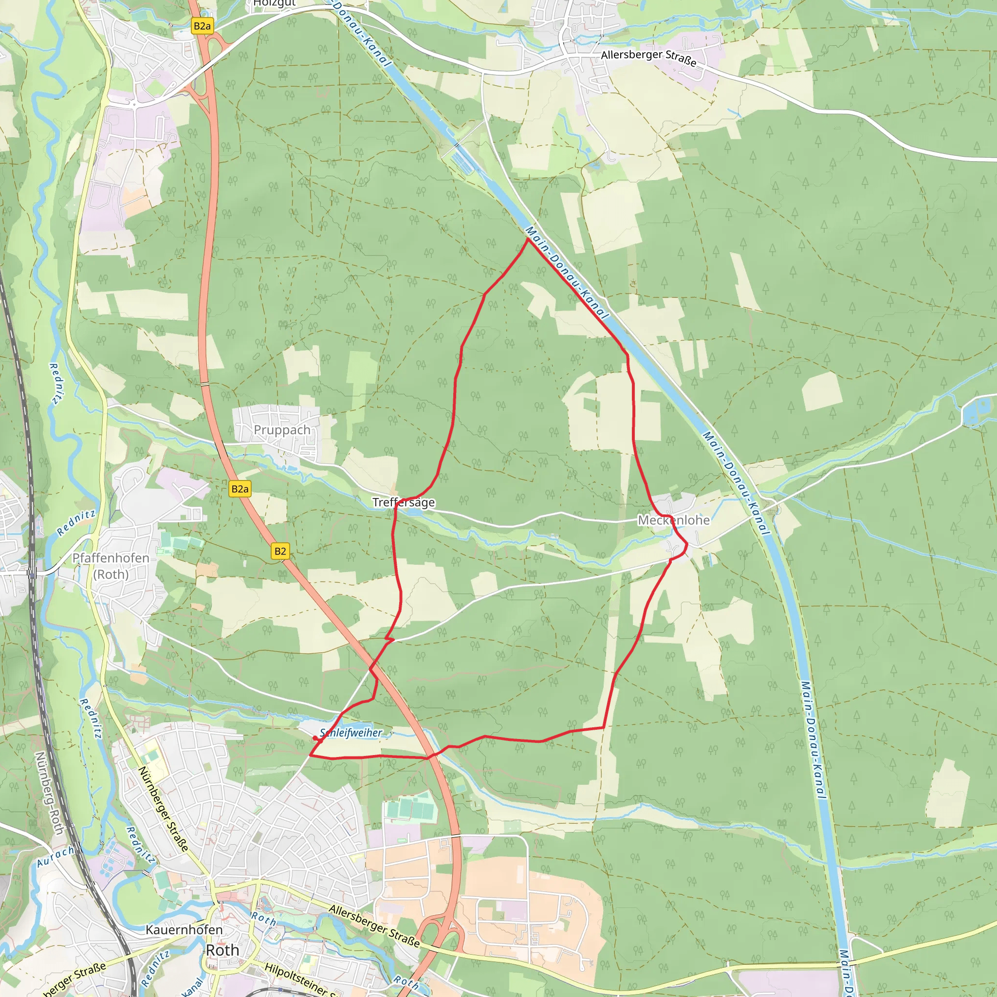 Schleifweiher via Wasserweg - Roth mobile static map