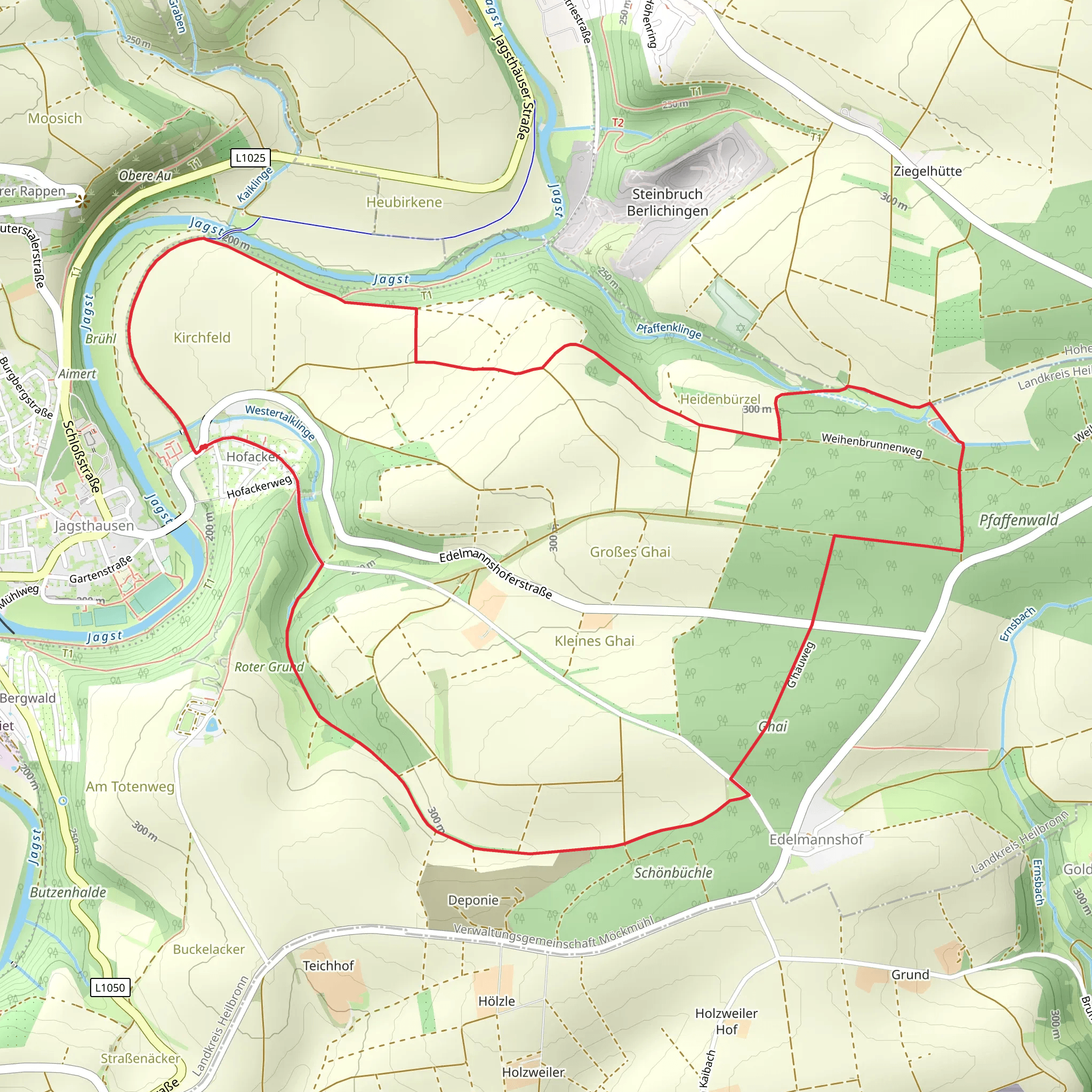 Jagsthausen-Edelmannshof mobile static map