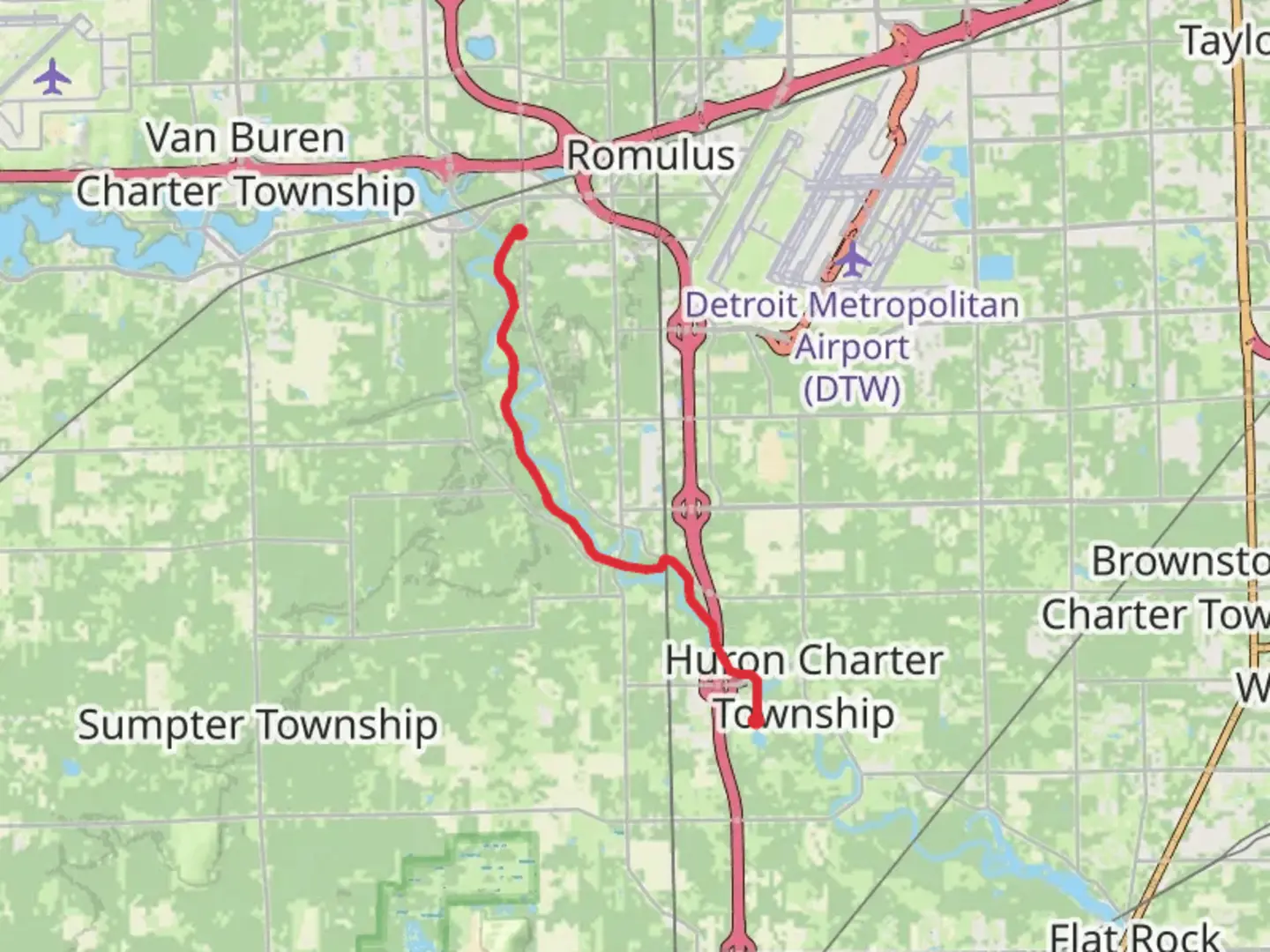 An image depicting the trail Lower Huron Metropark Trail and its surrounding area.