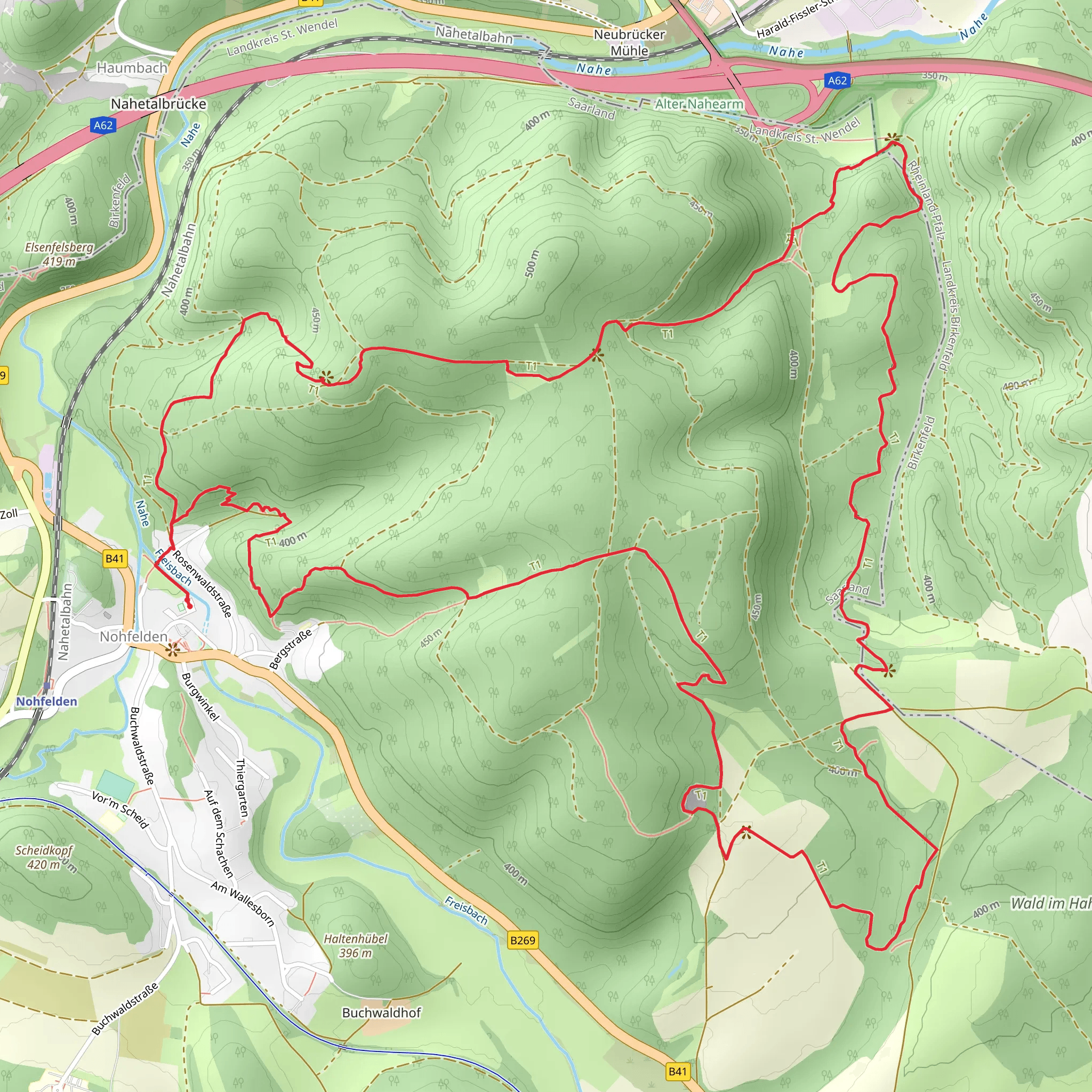 Bärenhöhle, Bärnfels and Dickle Eiche via Bärenpfad mobile static map