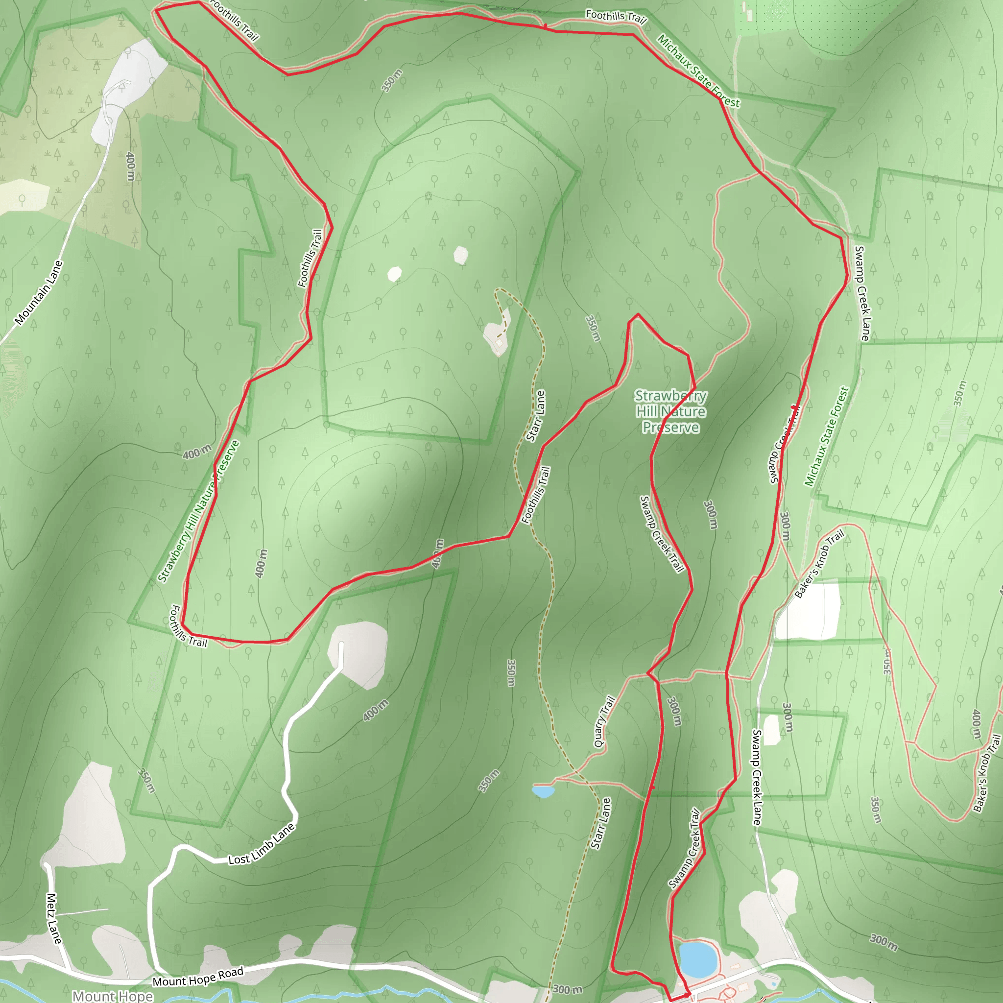 Swamp Creek via Strawberry Hill Trail Loop mobile static map
