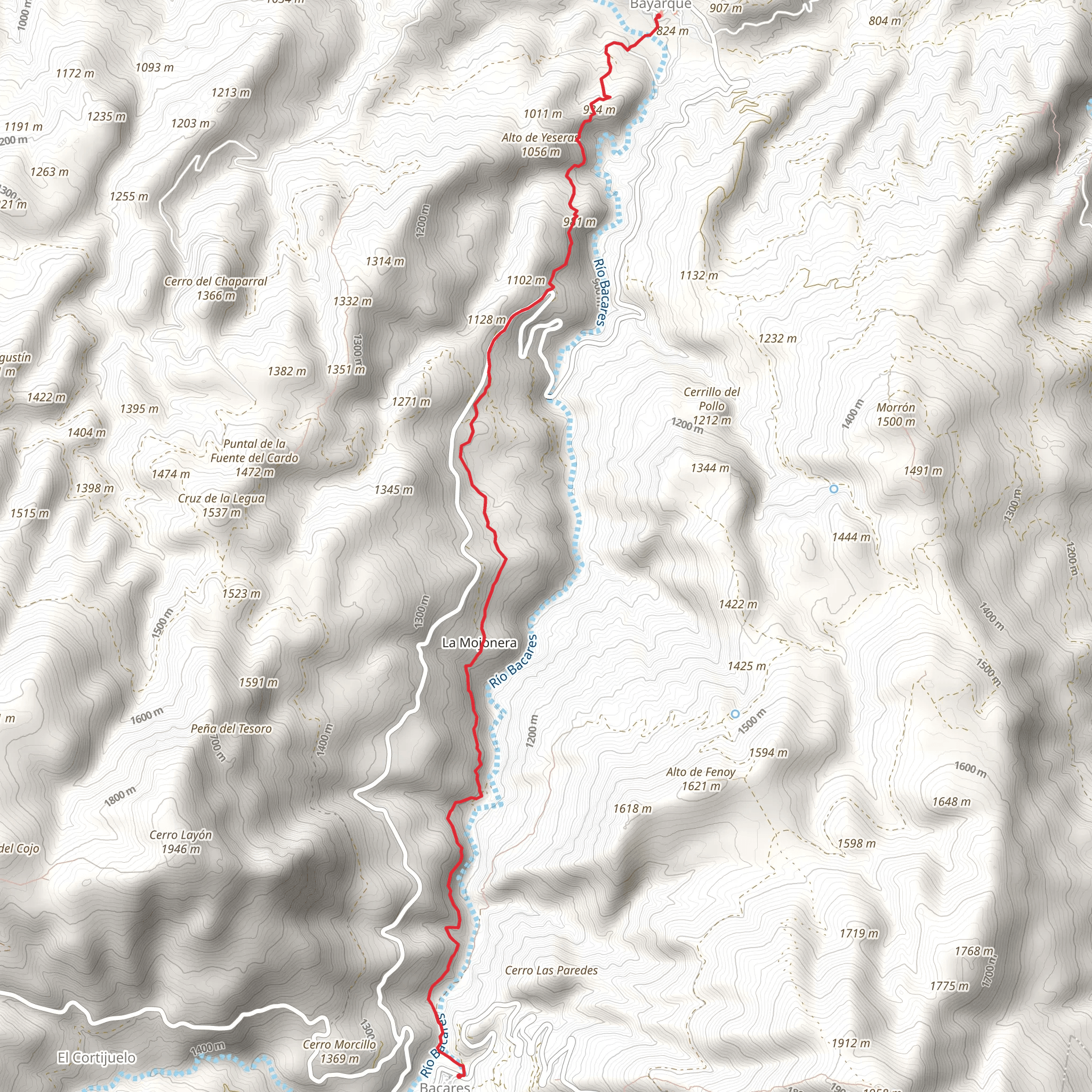 Bayarque sidewalk Bayarque - Bacares PR A 363 mobile static map