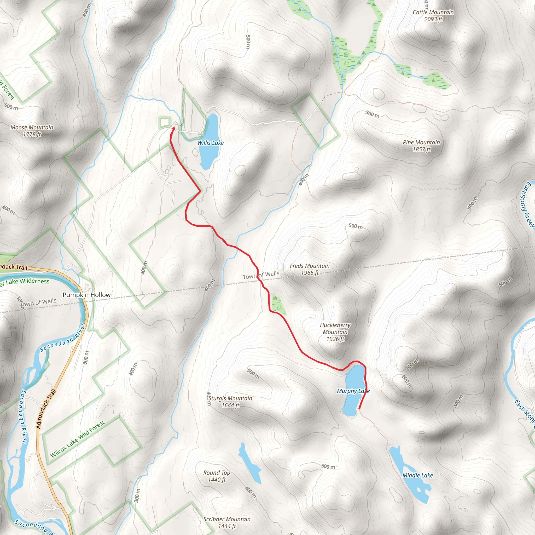 Murphy Lake Trail mobile static map