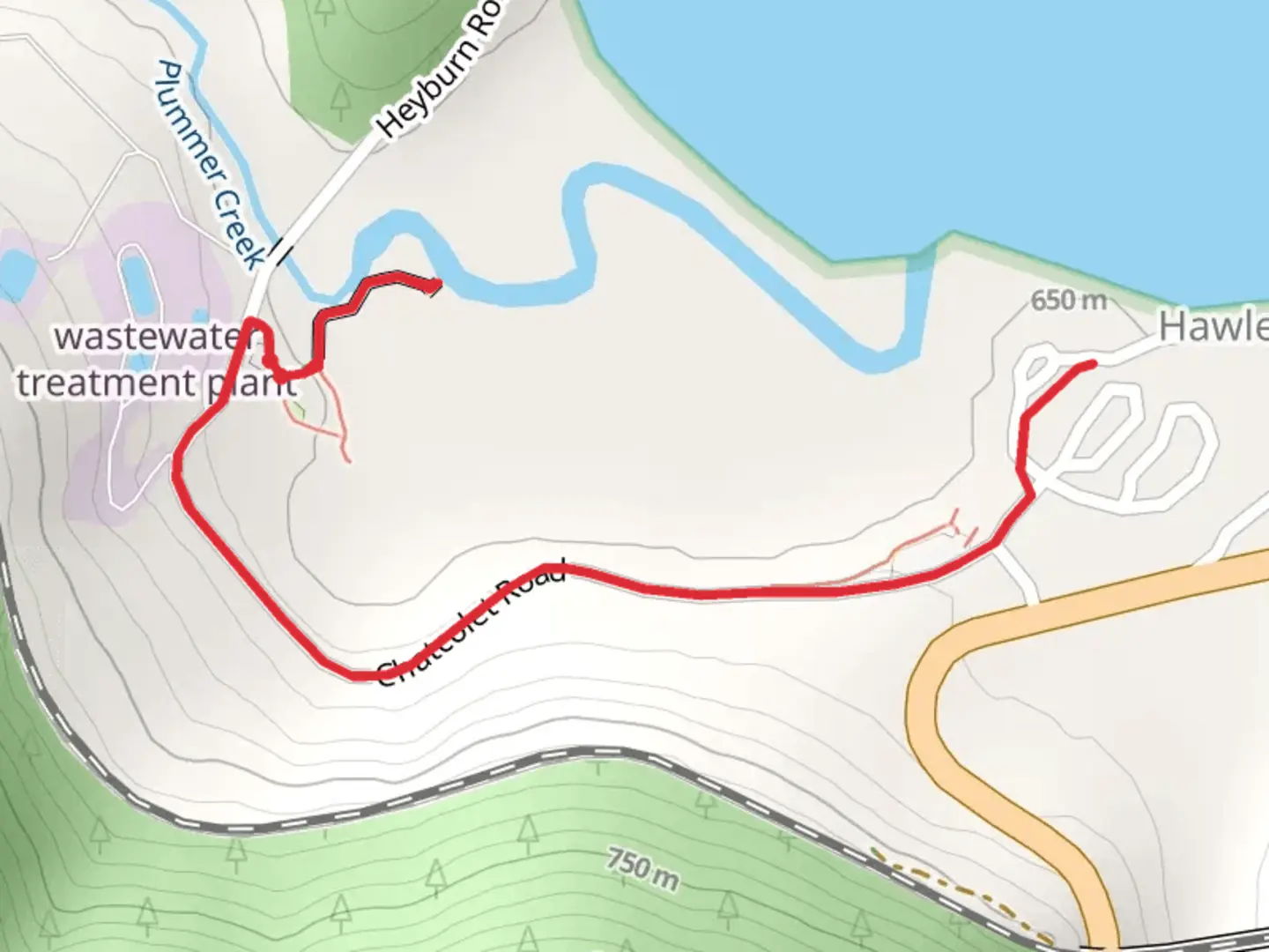 An image depicting the trail Plummer Creek and its surrounding area.