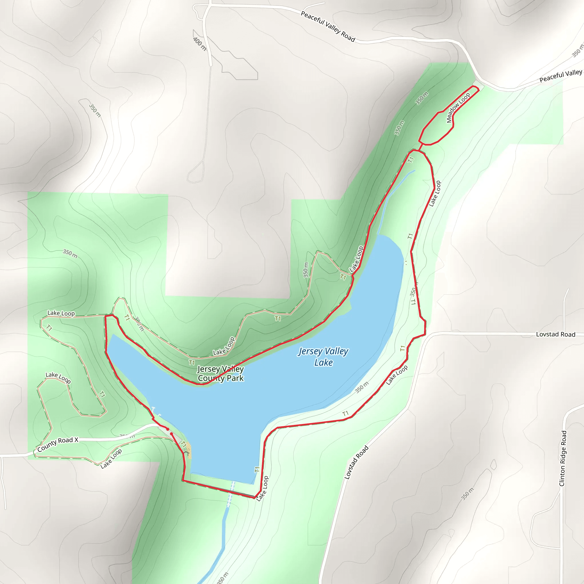 Jersey Valley Lake and Meadow Loop mobile static map