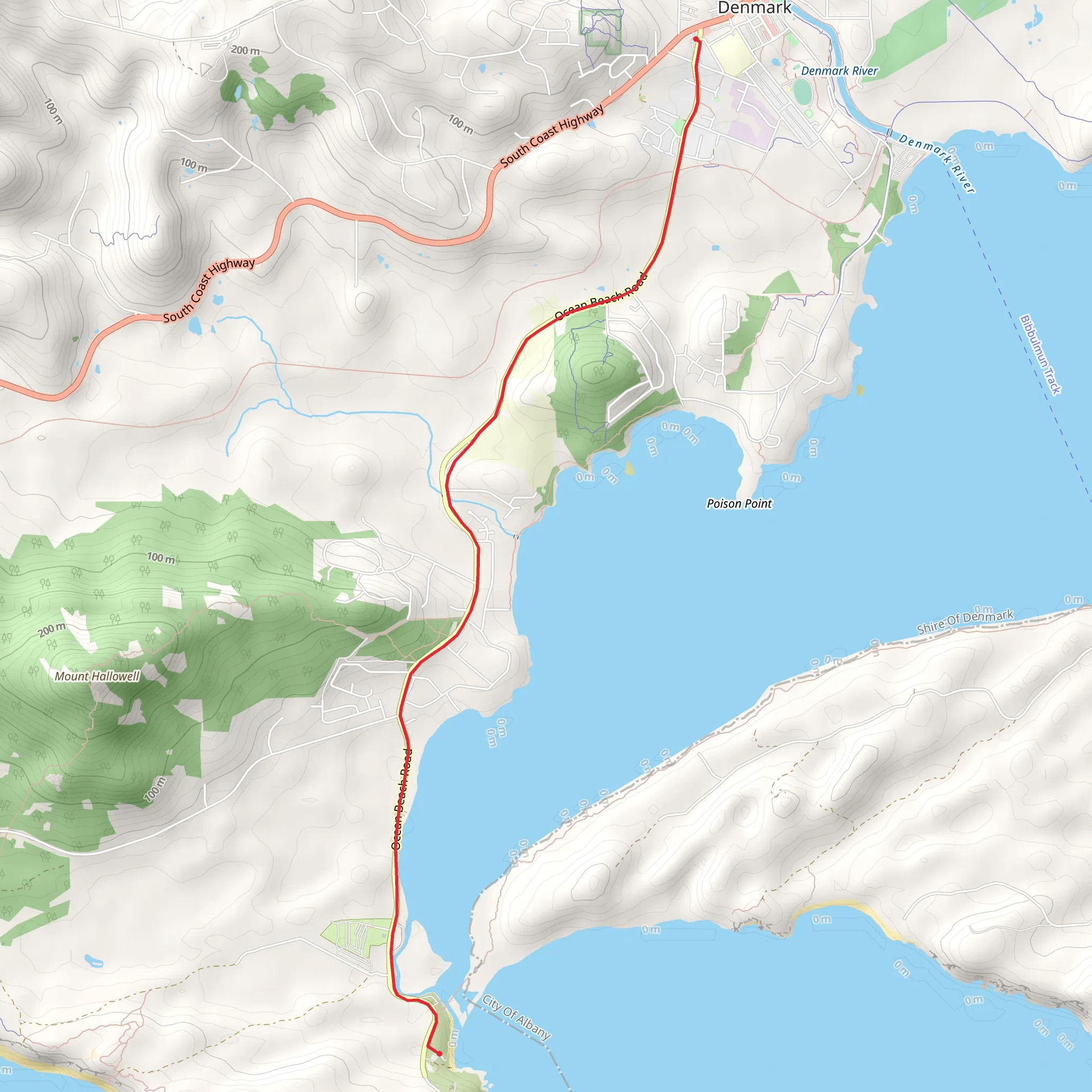 Ocean Beach Footpath Walk mobile static map