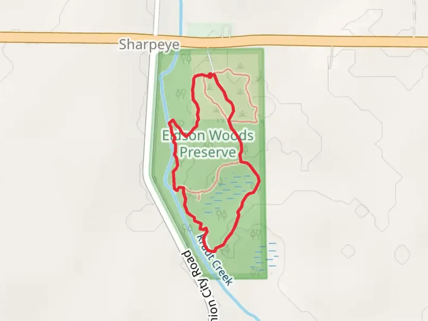 An image depicting the trail Kraut Creek Loop and its surrounding area.