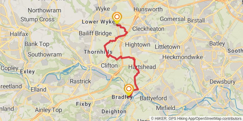 Kirklees Way stage 7 Map