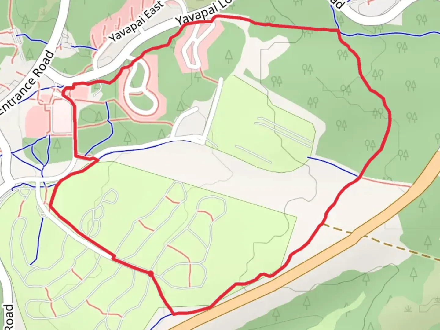 An image depicting the trail Mather Campground - Village Greenway Loop and its surrounding area.