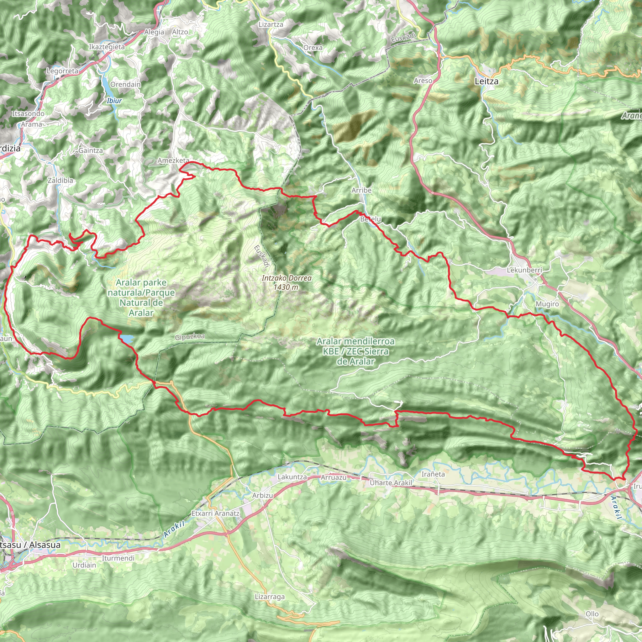 GR 20 - Return to Aralar mobile static map