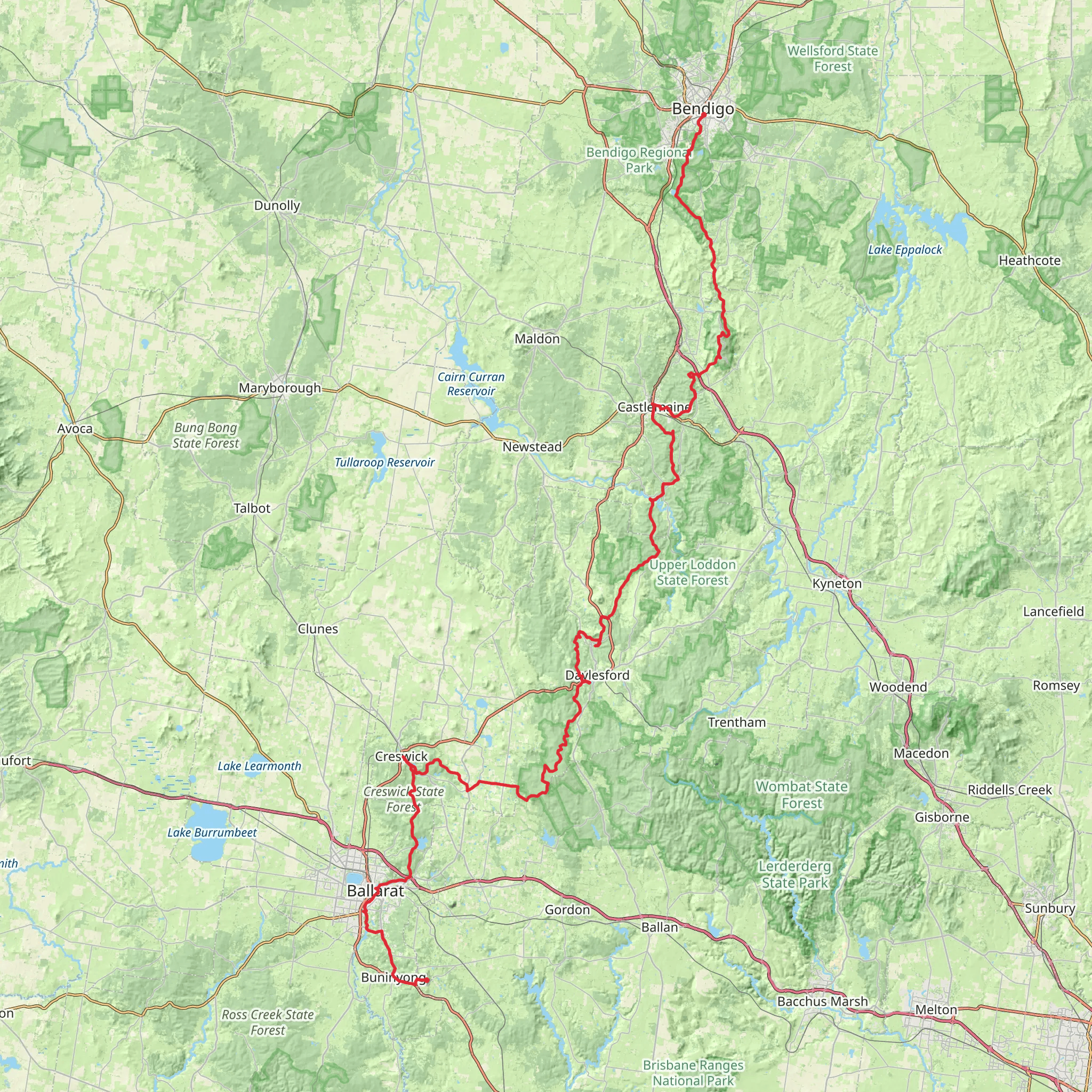 Goldfields Track mobile static map
