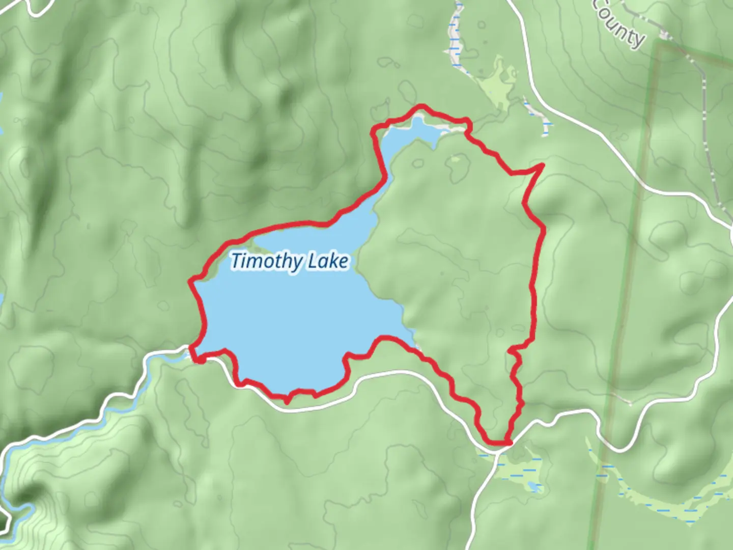 An image depicting the trail Timothy Lake Loop Trail and its surrounding area.