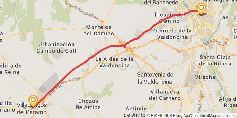 Camino Aragones stage 26 Map