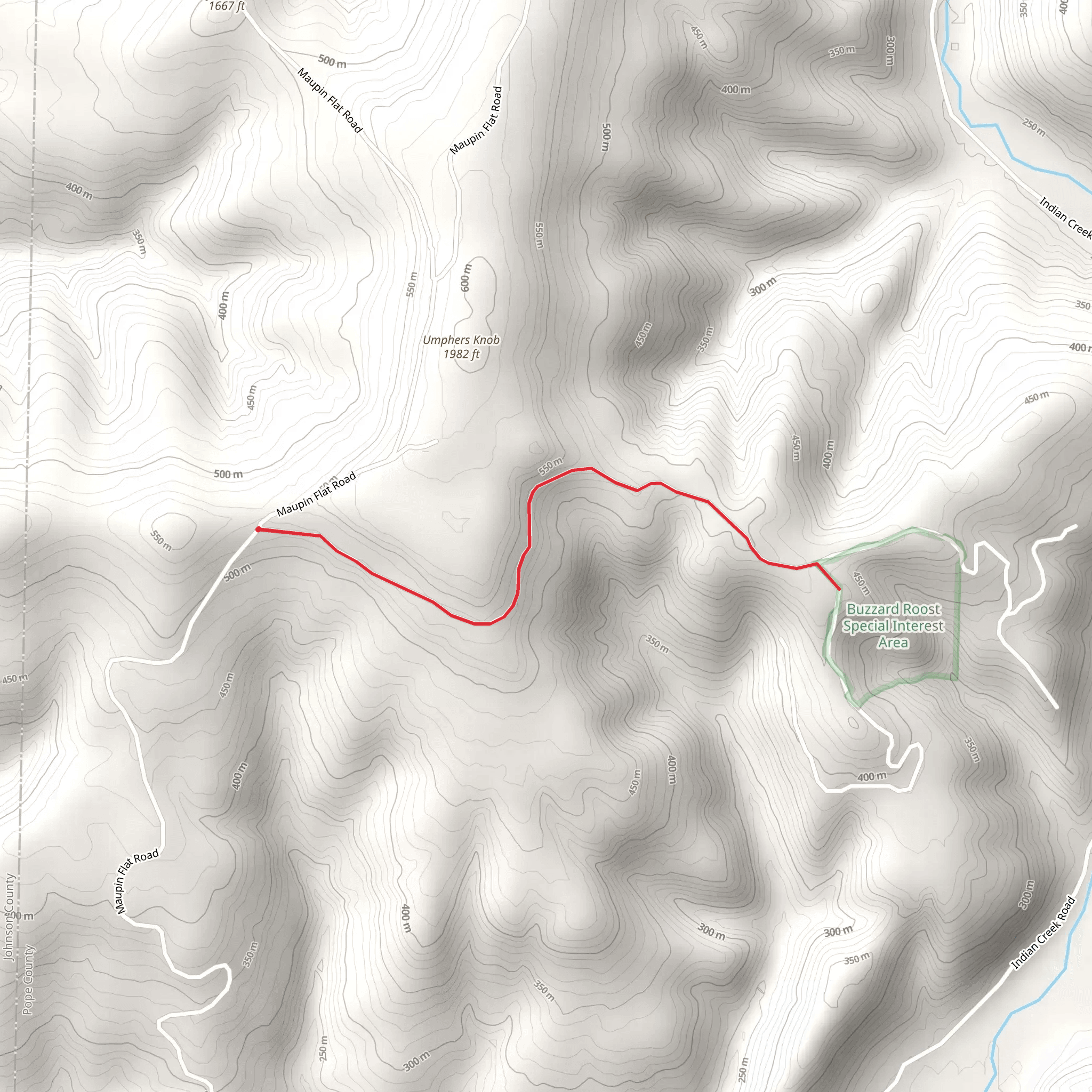 Maupin Flat Road Walk mobile static map