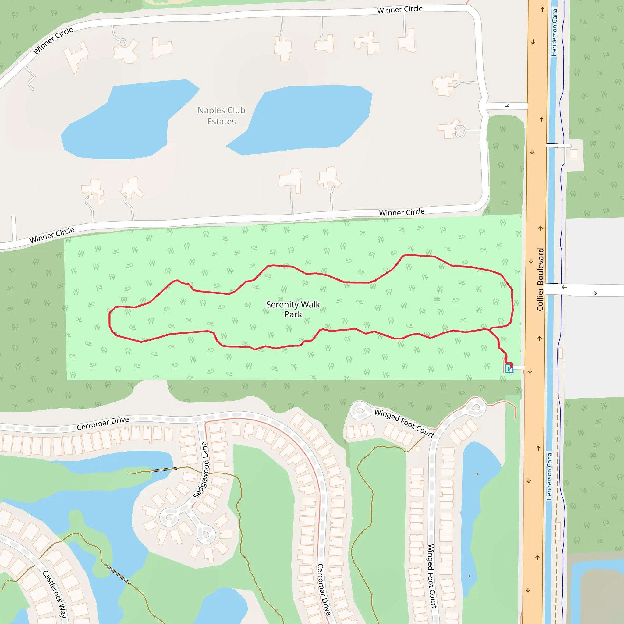 Serenity Walk Park Loop mobile static map