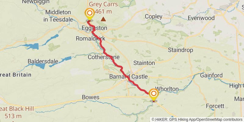 Chepstow to Berwick - upon - Tweed - Great English Walk stage 37 Map