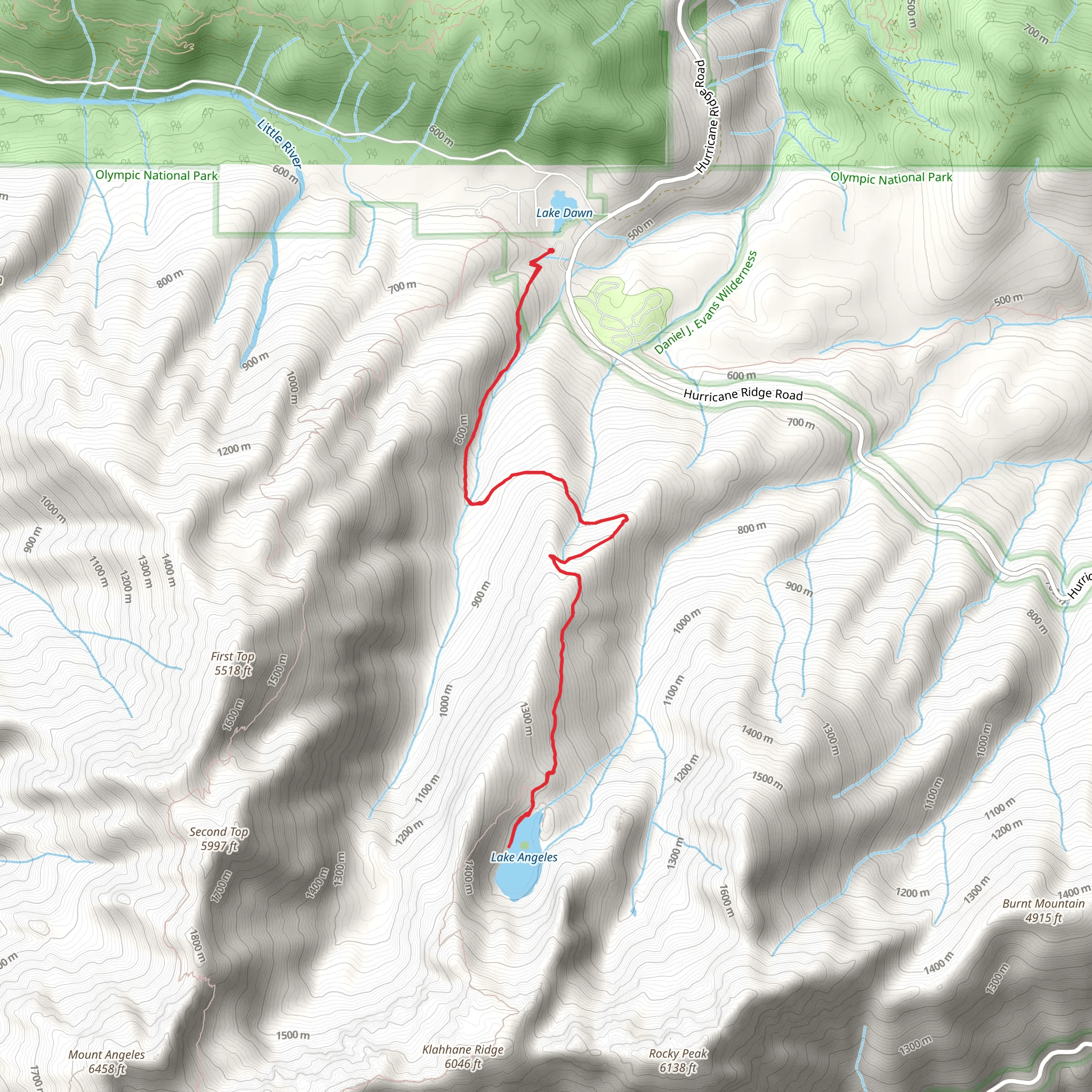 Lake Angeles Trail mobile static map