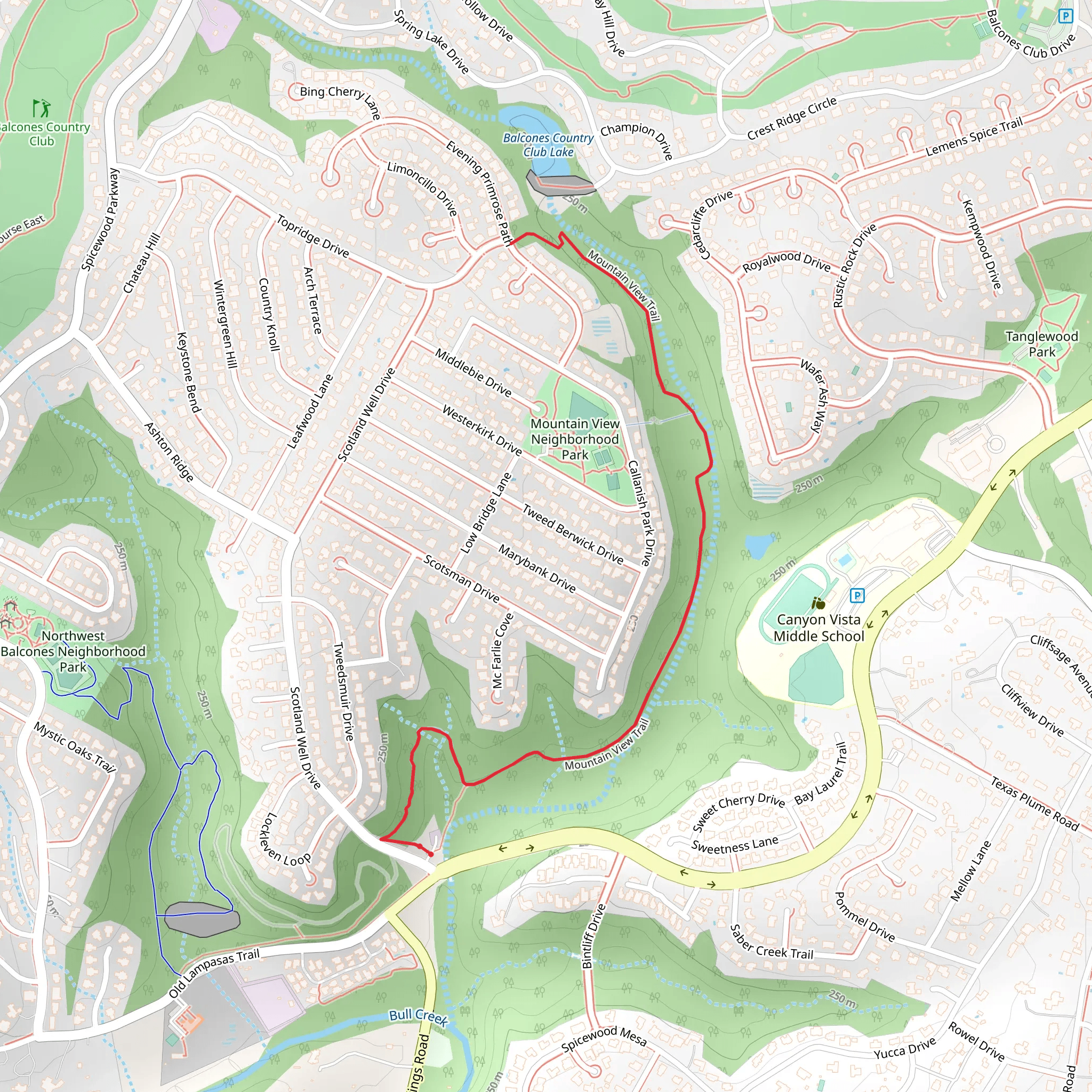 Mountain View Park and Trail mobile static map