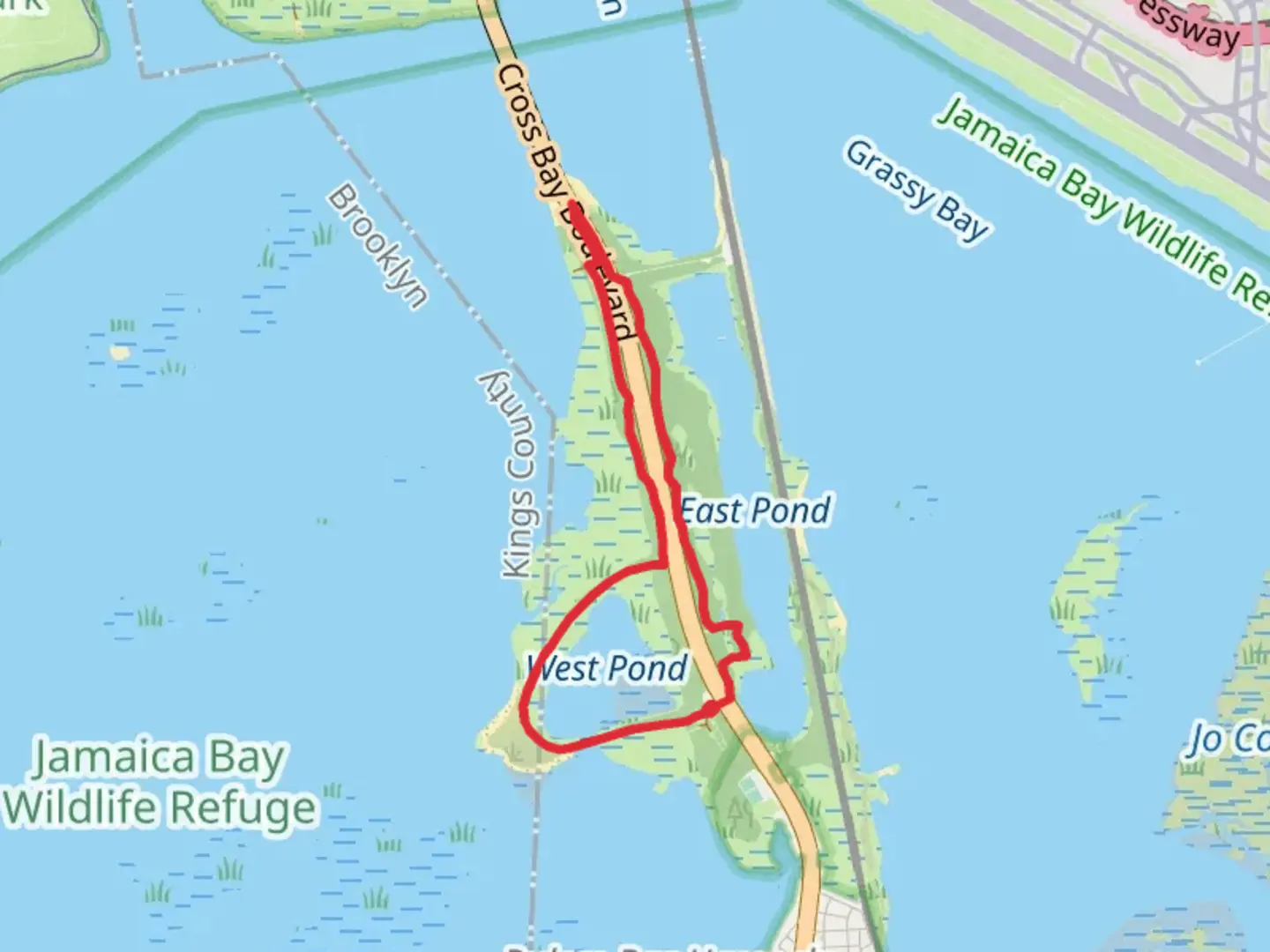 An image depicting the trail Jamaica Bay - West Pond Loop Trail and its surrounding area.