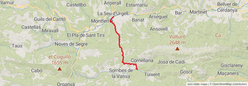 GR 150 Tour of Cadí - Moixeró stage 4 Map