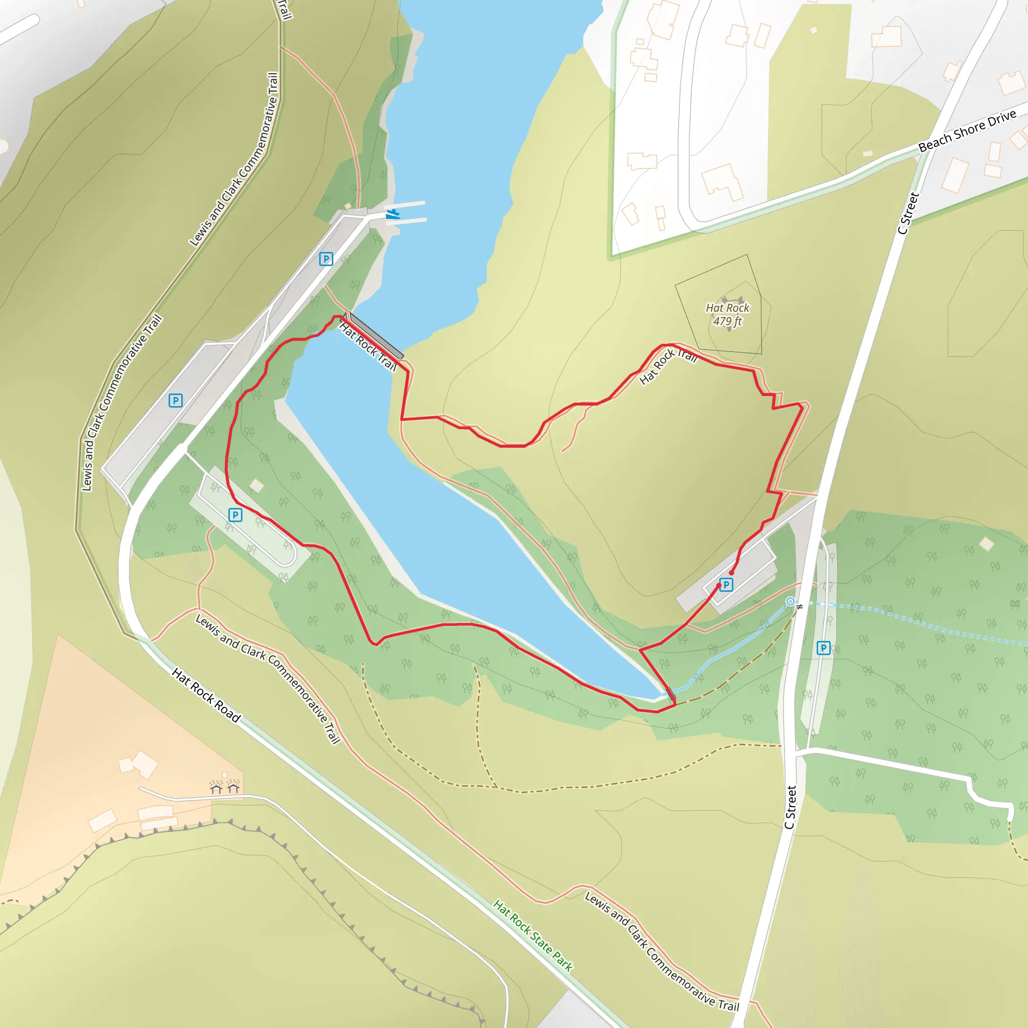 Hat Rock Loop mobile static map