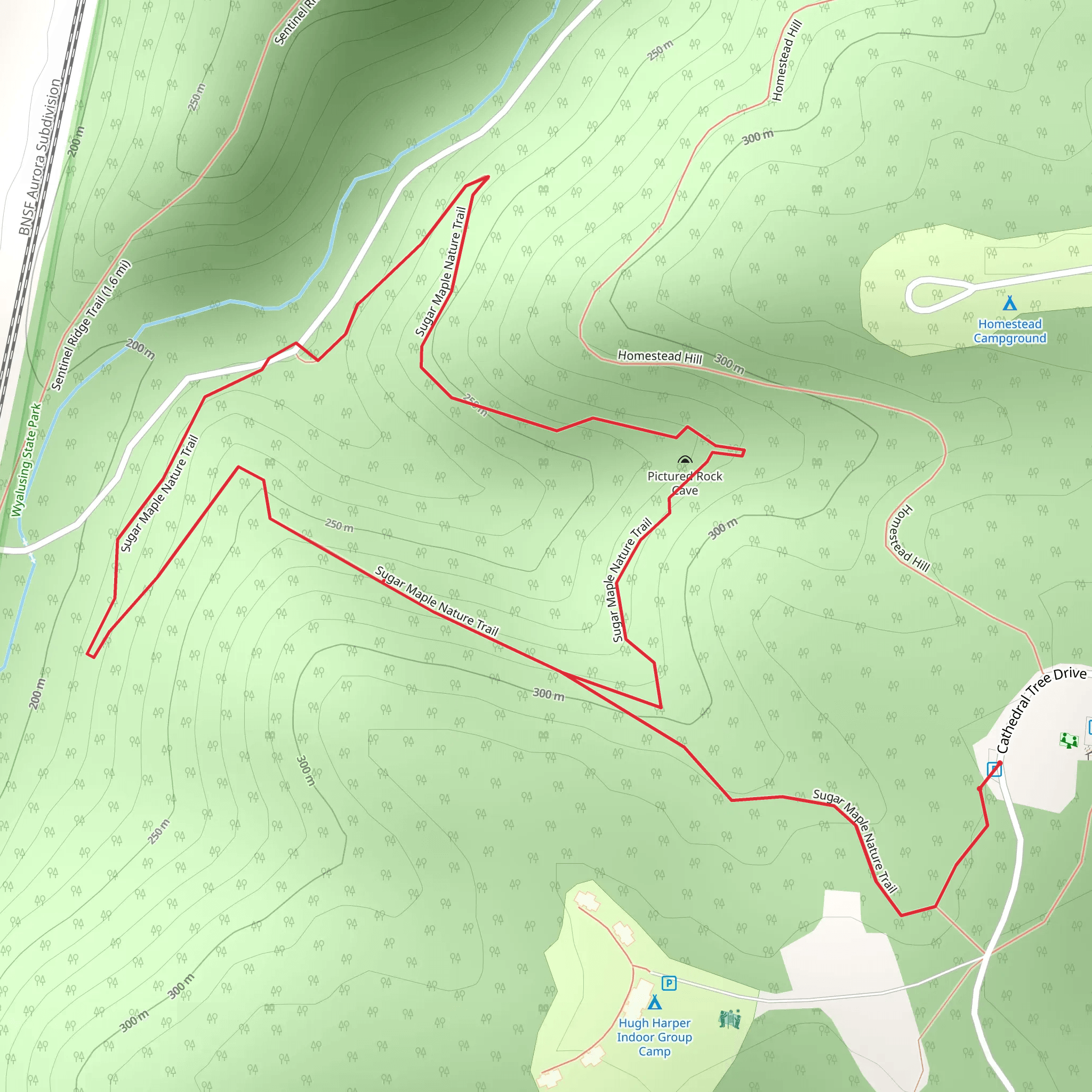 Sugar Maple Nature Loop Trail mobile static map