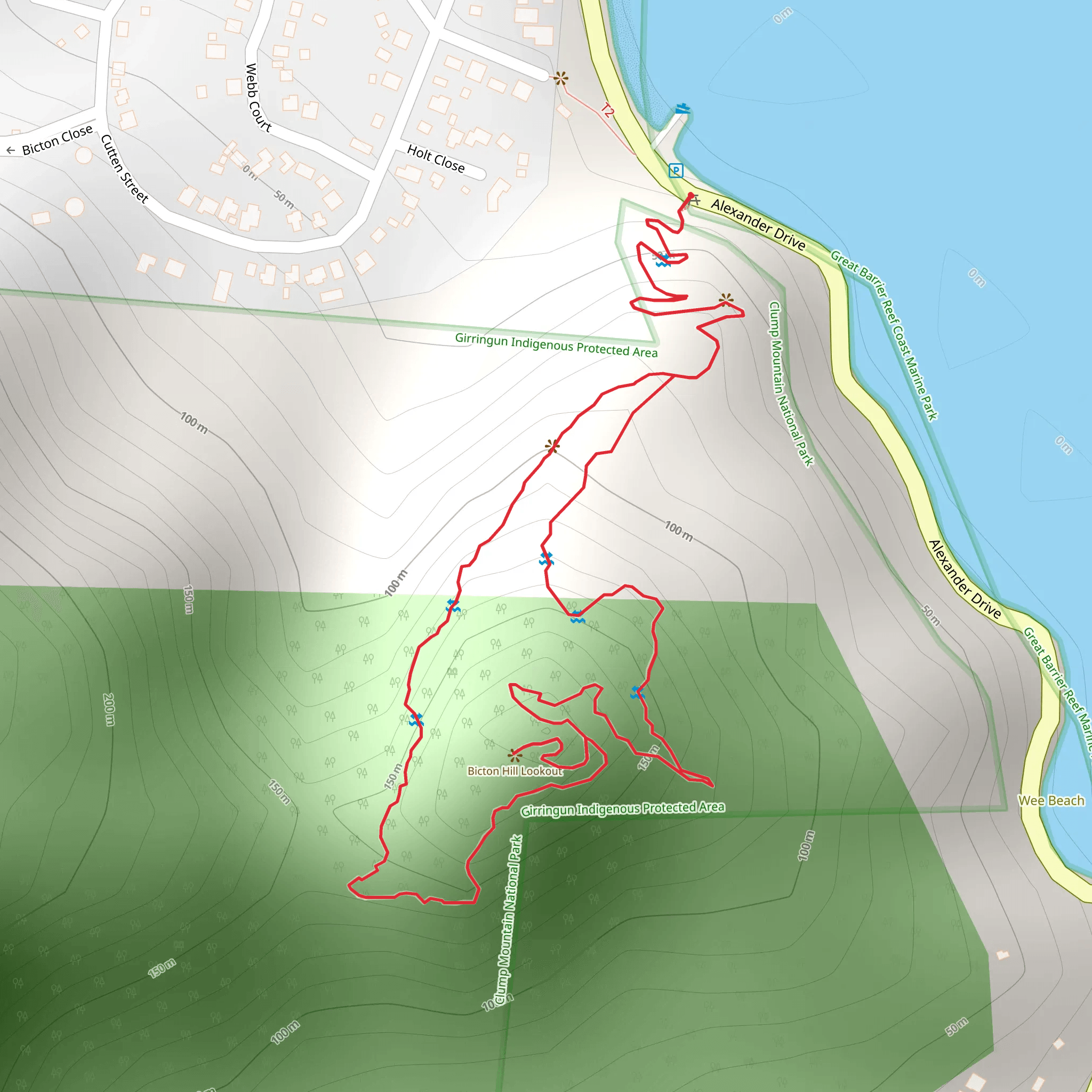 Bicton Hill Circuit Track mobile static map