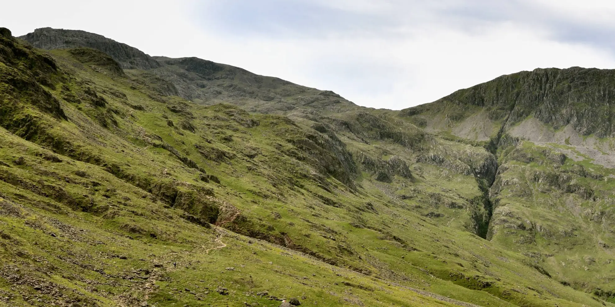 An image depicting the trail Scafell Pike by the Corridor Route and its surrounding area.