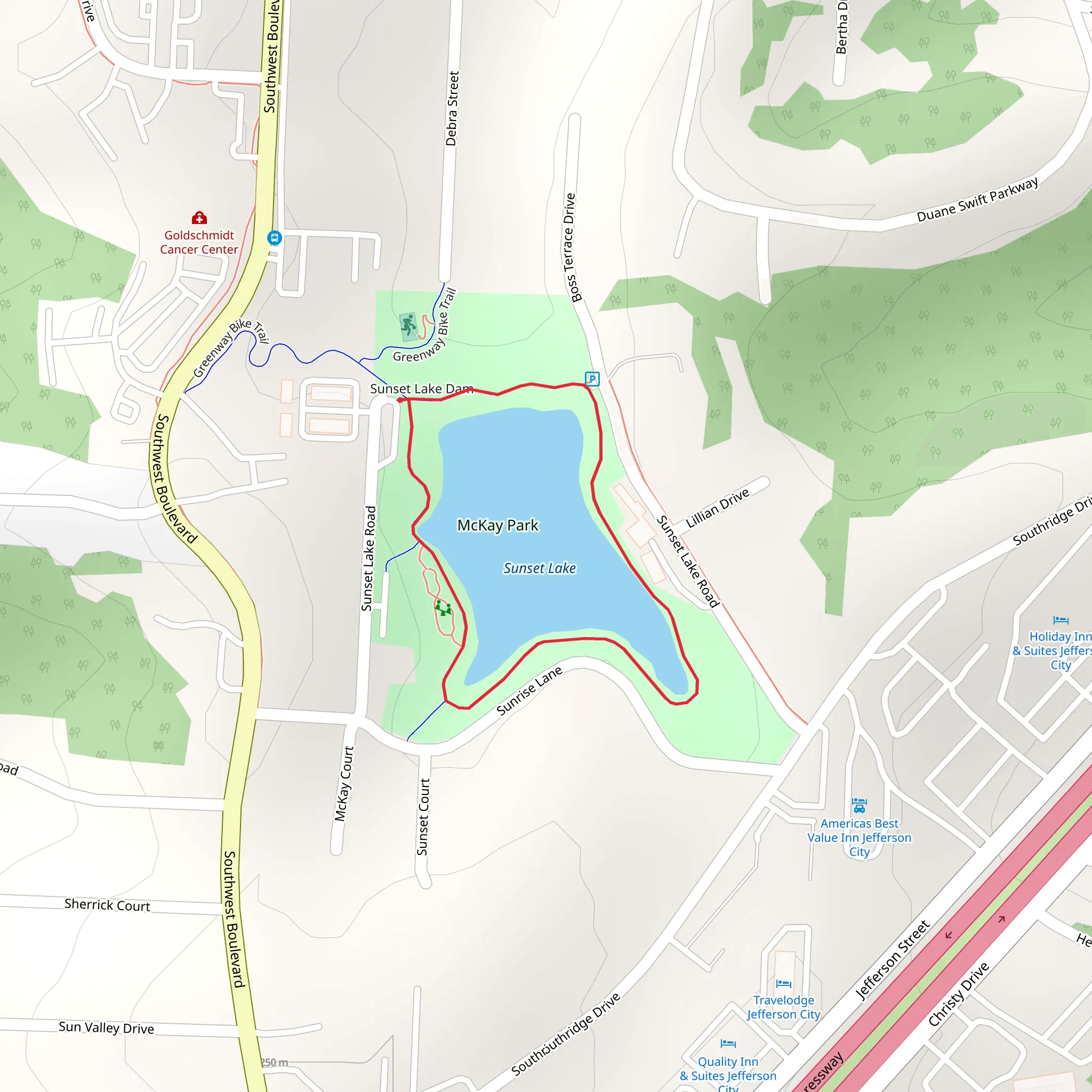 Sunset Lake Loop mobile static map