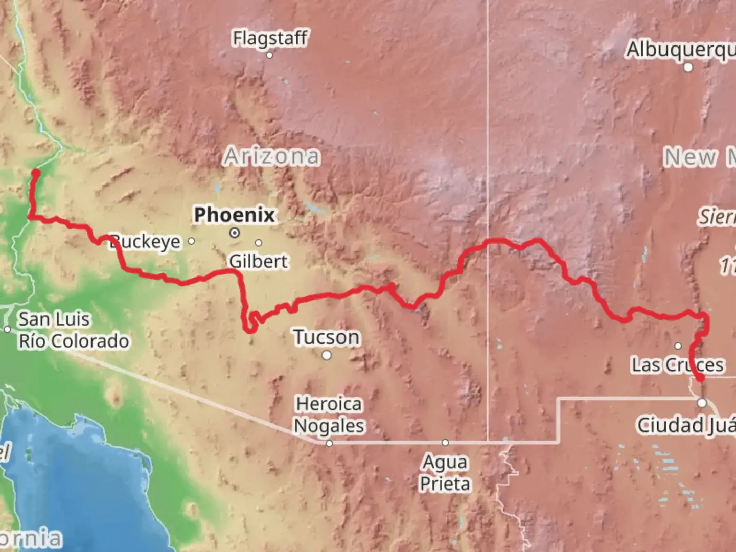 An image depicting the trail American Perimeter Trail - Southwest Primary and its surrounding area.