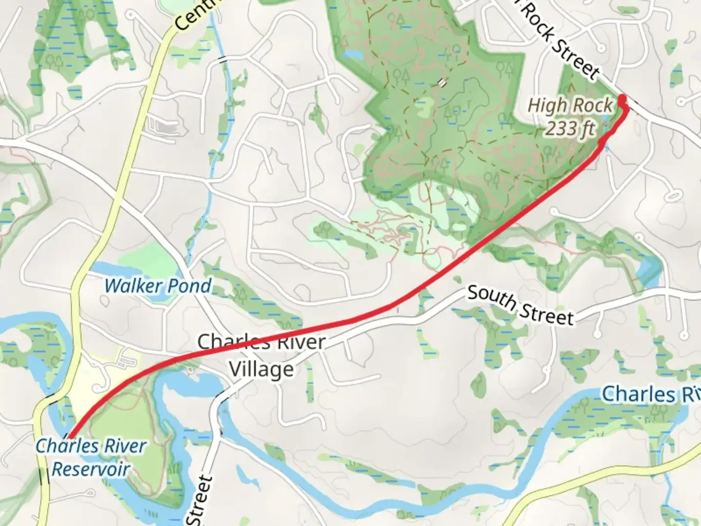 An image depicting the trail Bay Colony Rail Trail and its surrounding area.