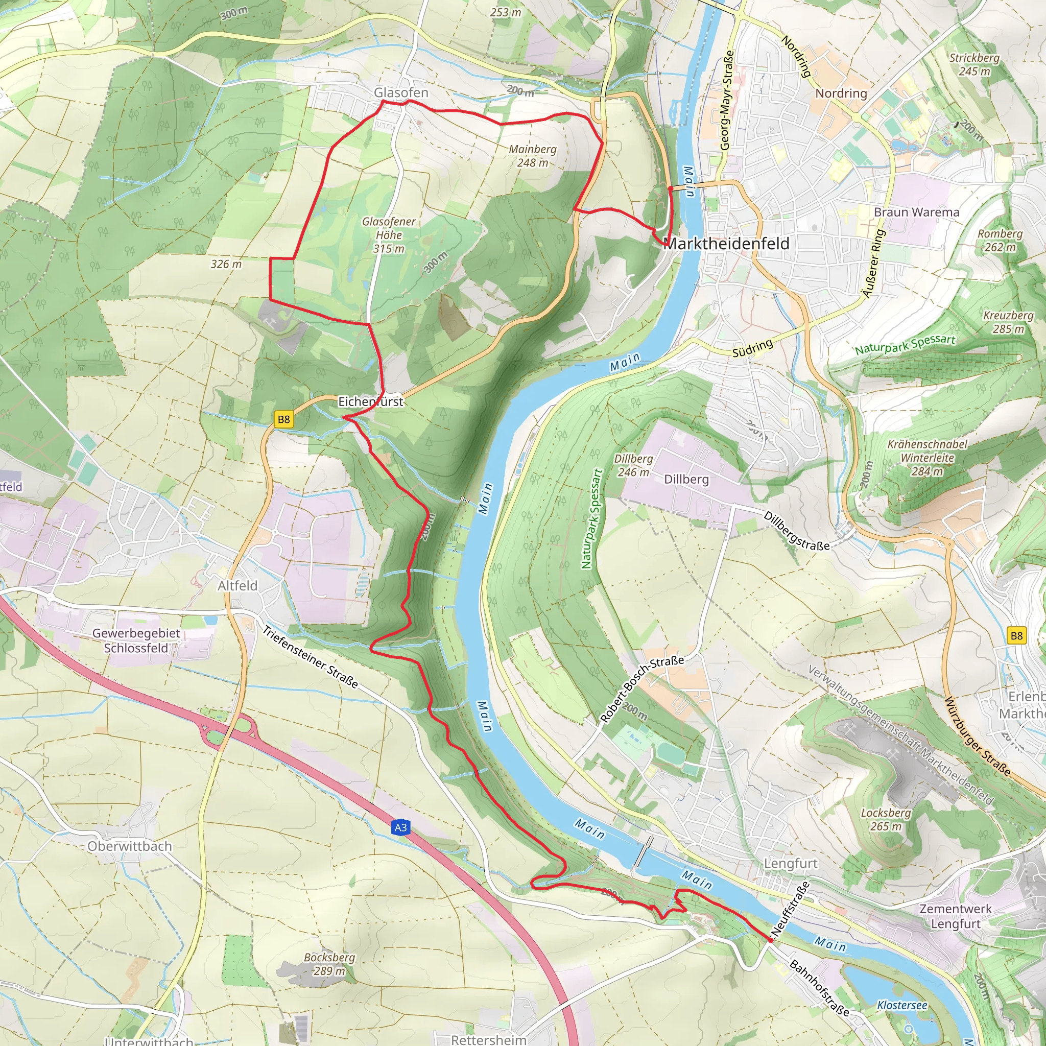 Triefenstein to Marktheidenfeld via Ortswanderweg Marktheidenfels 5 mobile static map