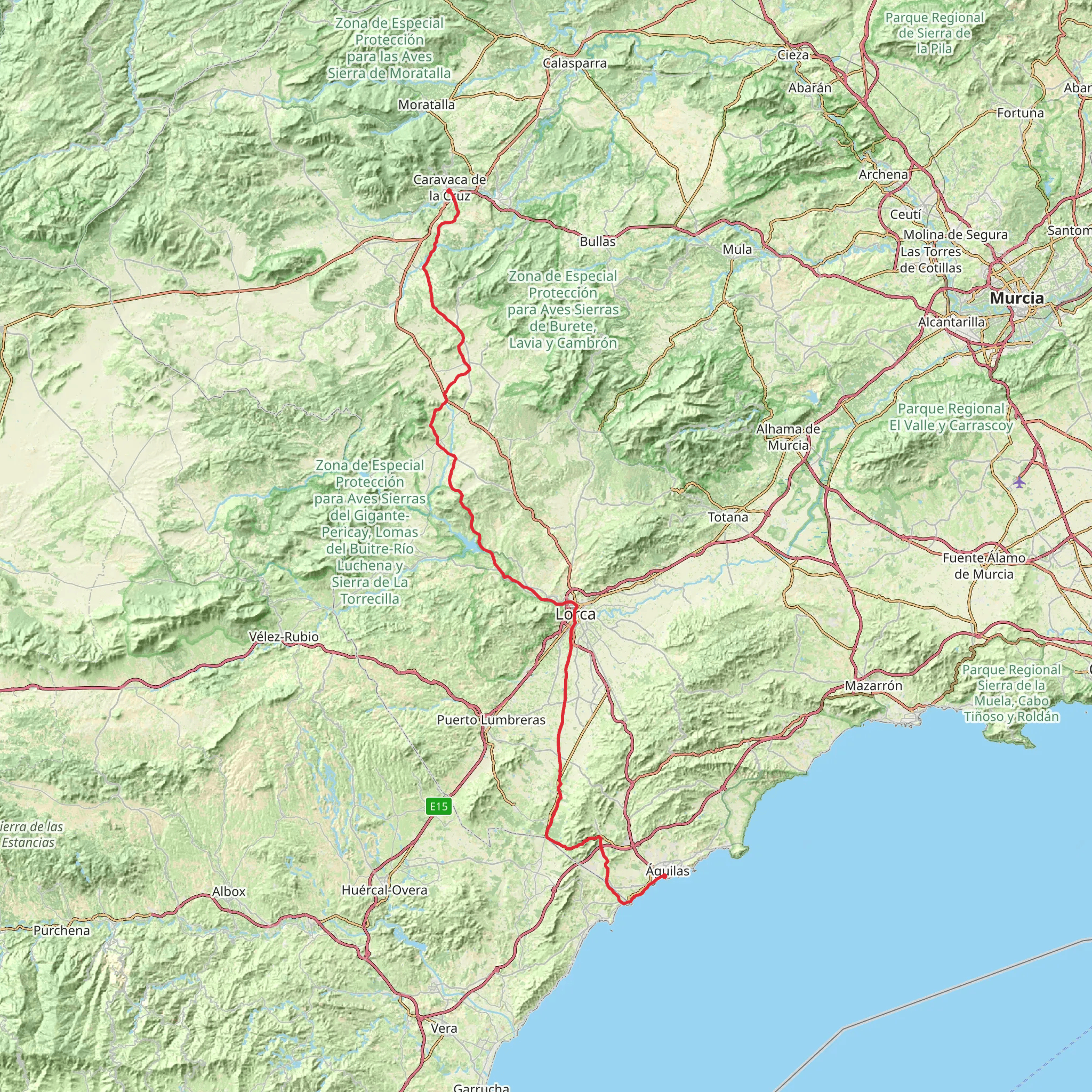 GR 253 Camino de la Cruz del Alto Guadalentín mobile static map