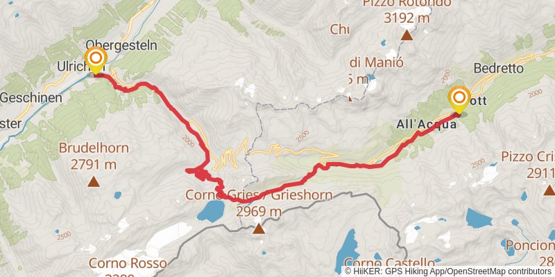 Alpenpässe-Weg stage 9 Map