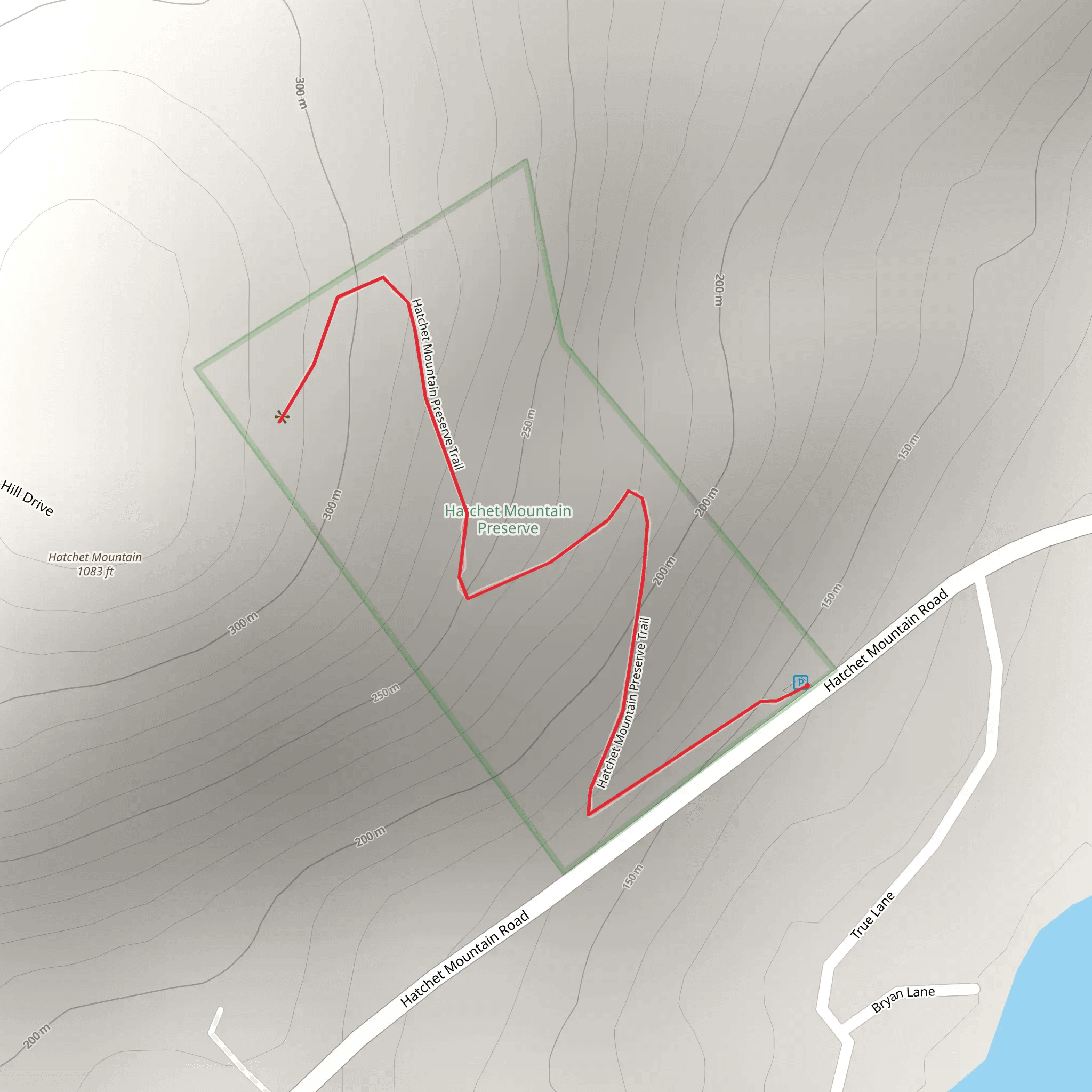 Hatchet Mountain Preserve Trail mobile static map