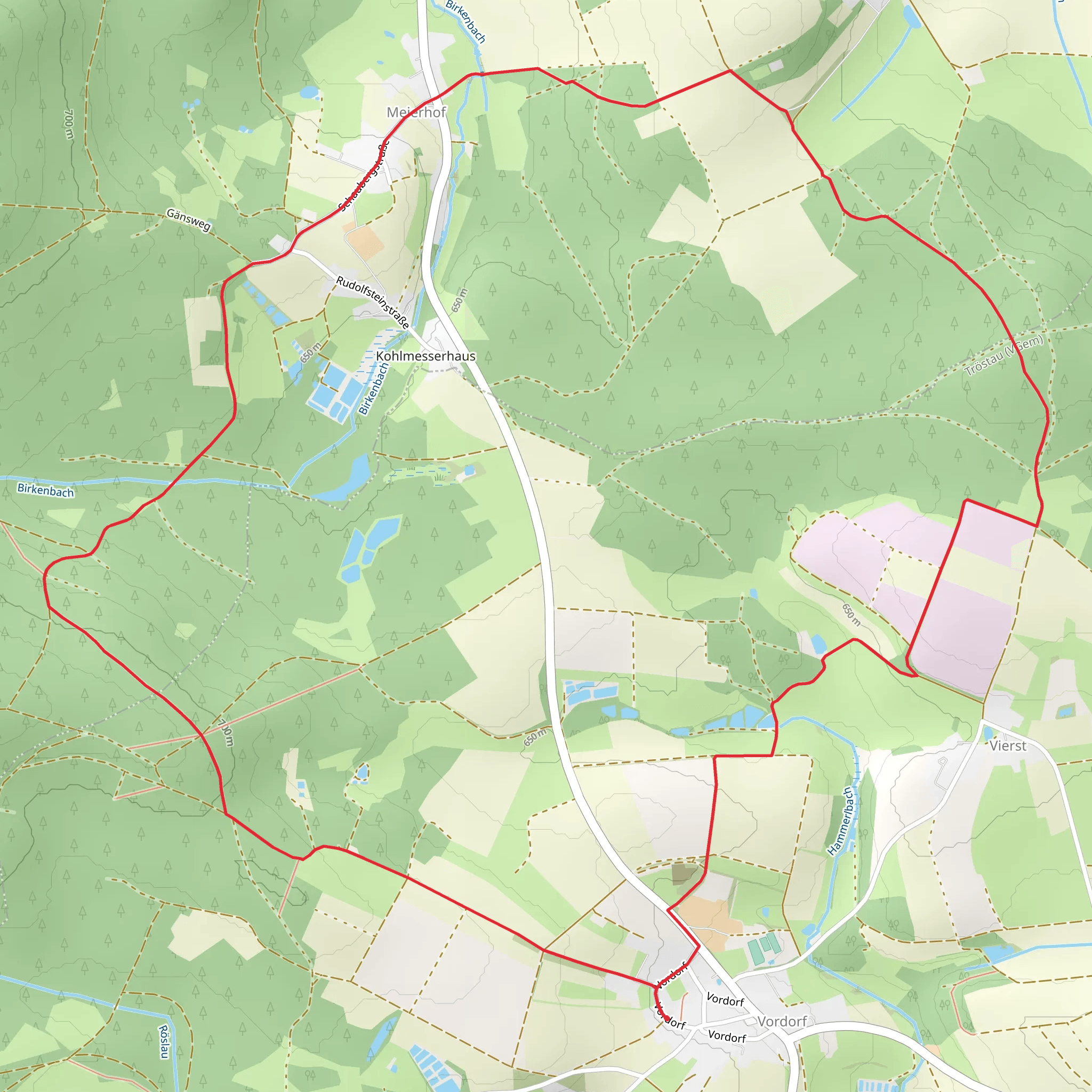 Vordorf Rundwanderweg mobile static map