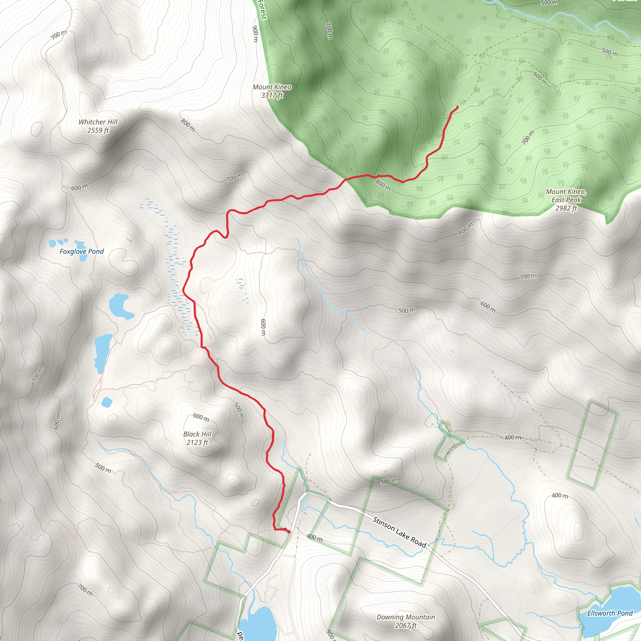 Mount Kineo Trail mobile static map