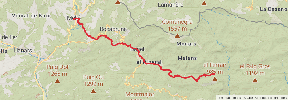 GR 11 Senda Pirenaica Cataluña stage 20 Map