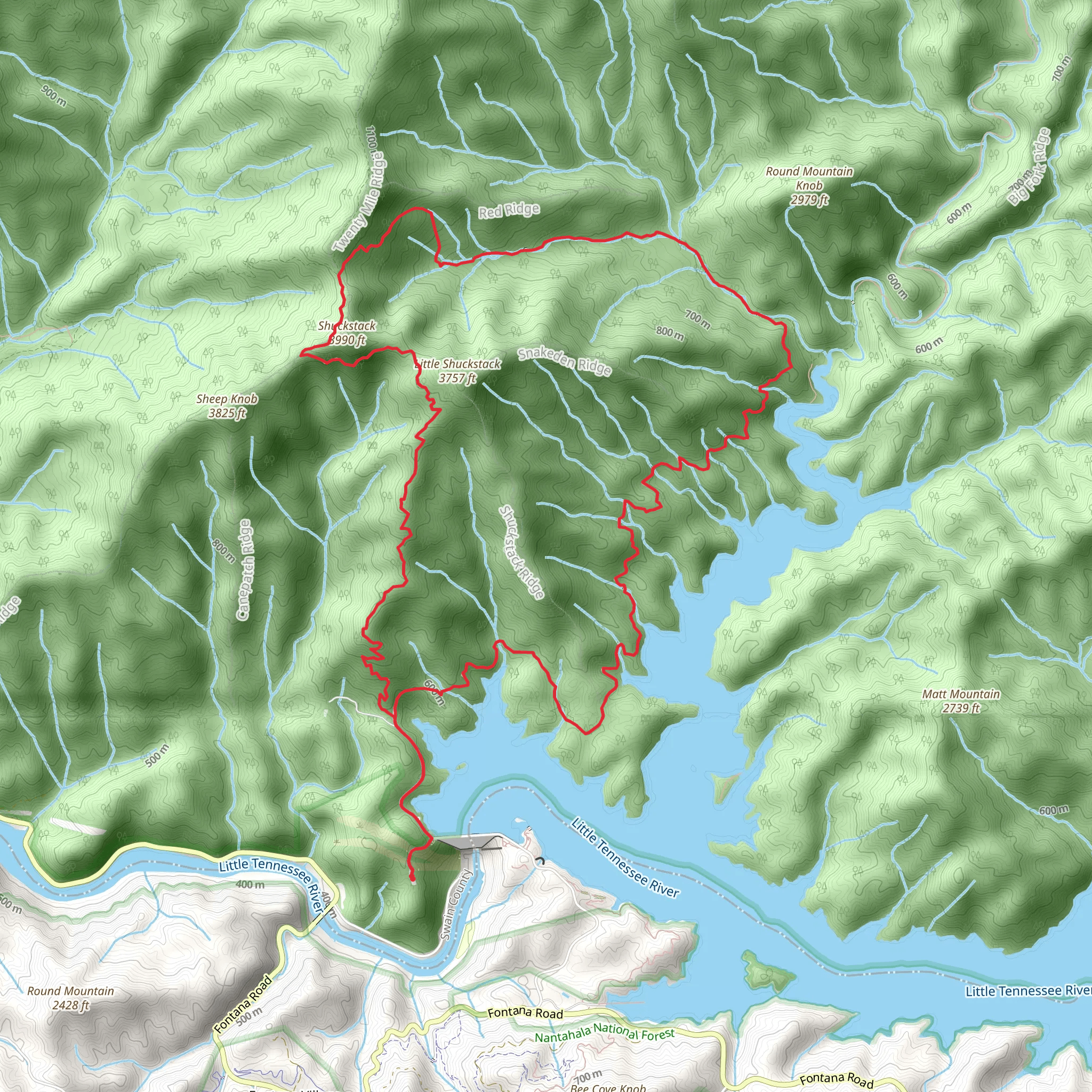 Lost Cove and Lakeshore Loop Trail via BMT mobile static map