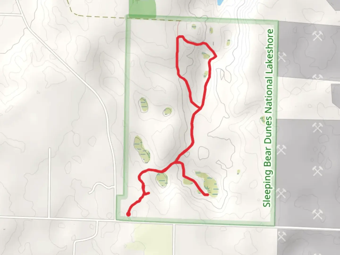 An image depicting the trail Kettles Loop Trail and its surrounding area.