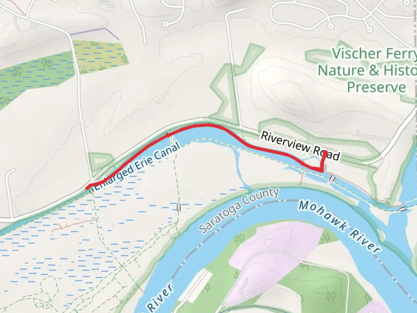 An image depicting the trail Erie Canal Path and its surrounding area.