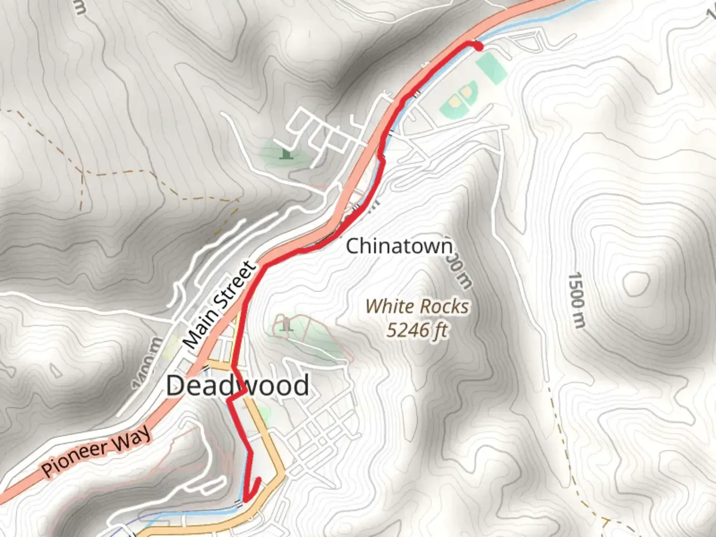 An image depicting the trail Whitewood Creek and Richard Gordon Memorial Park and its surrounding area.