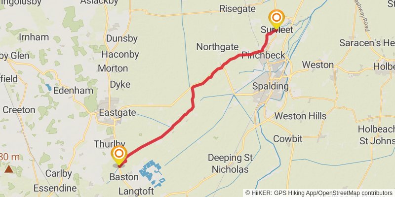 Boston to Abbotsbury via Macmillan Way stage 2 Map