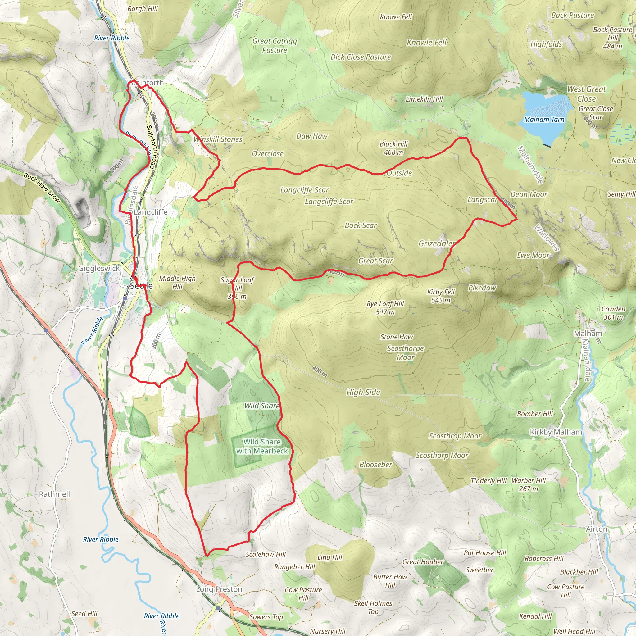 Settle Loop in North Yorkshire mobile static map