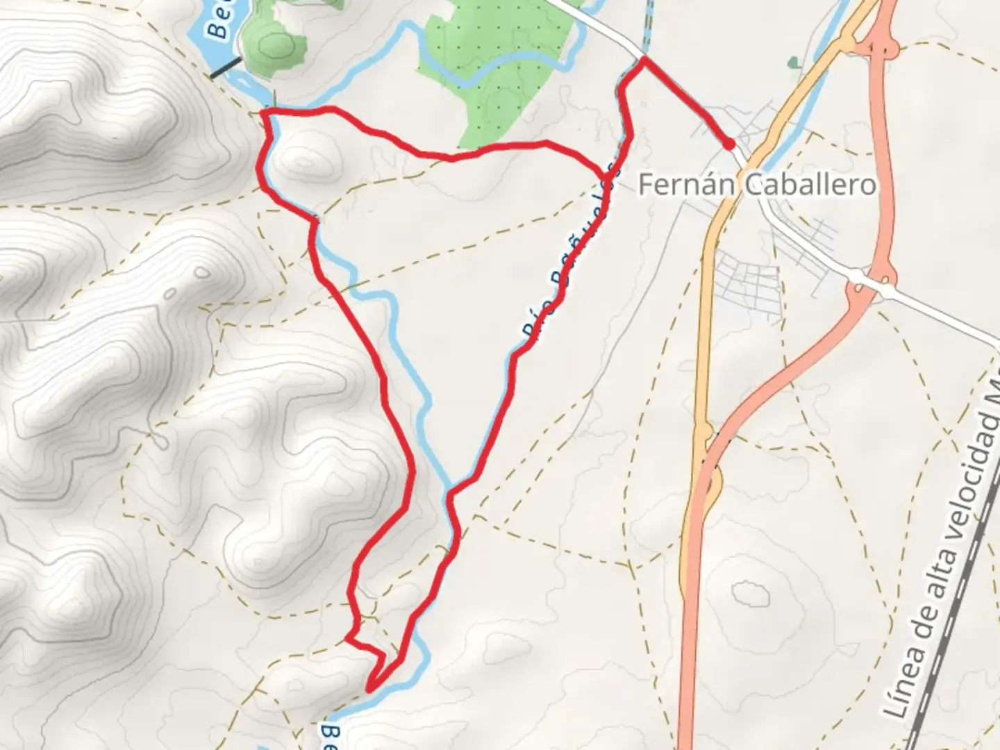 An image depicting the trail Fernancabballero - El Congosto PR CR 43 and its surrounding area.